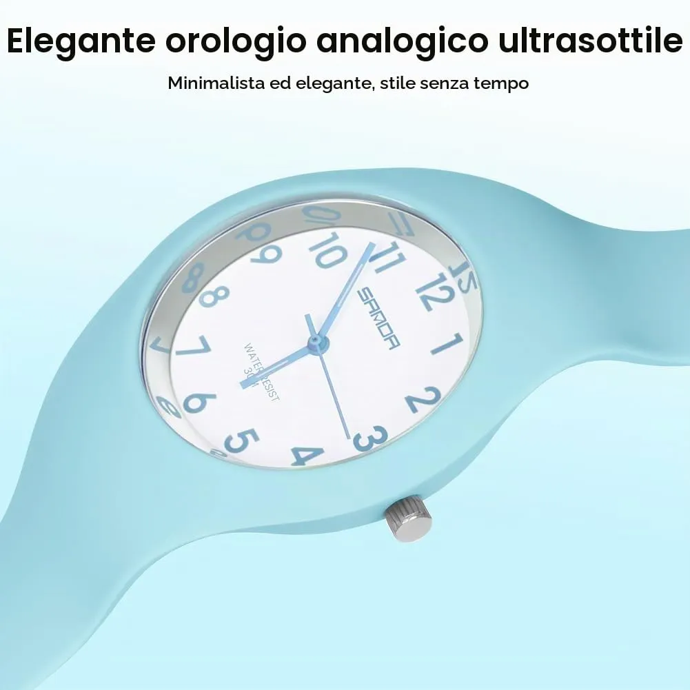 AOOSU Orologio Digitale da Donna, Cinturino in Silicone, Resistente all'Acqua 30 Metri (Blu Nebbia) - immagine 5