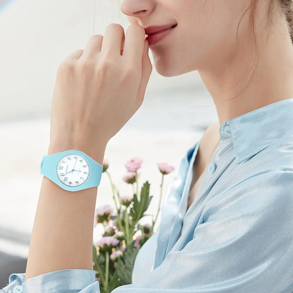 AOOSU Orologio Digitale da Donna, Cinturino in Silicone, Resistente all'Acqua 30 Metri (Blu Nebbia) - immagine 6