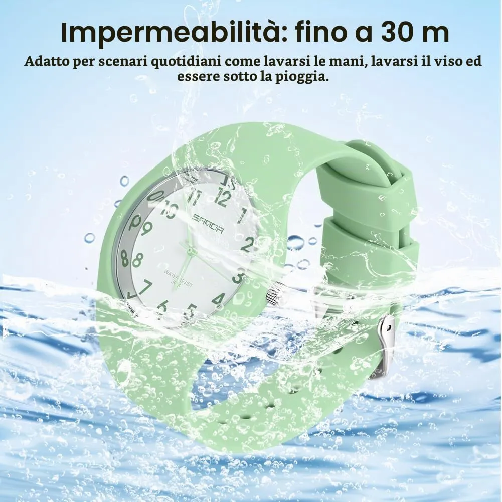 AOOSU Orologio Digitale da Donna, Cinturino in Silicone, Resistente all'Acqua 30 Metri (Verde Matcha) - immagine 5