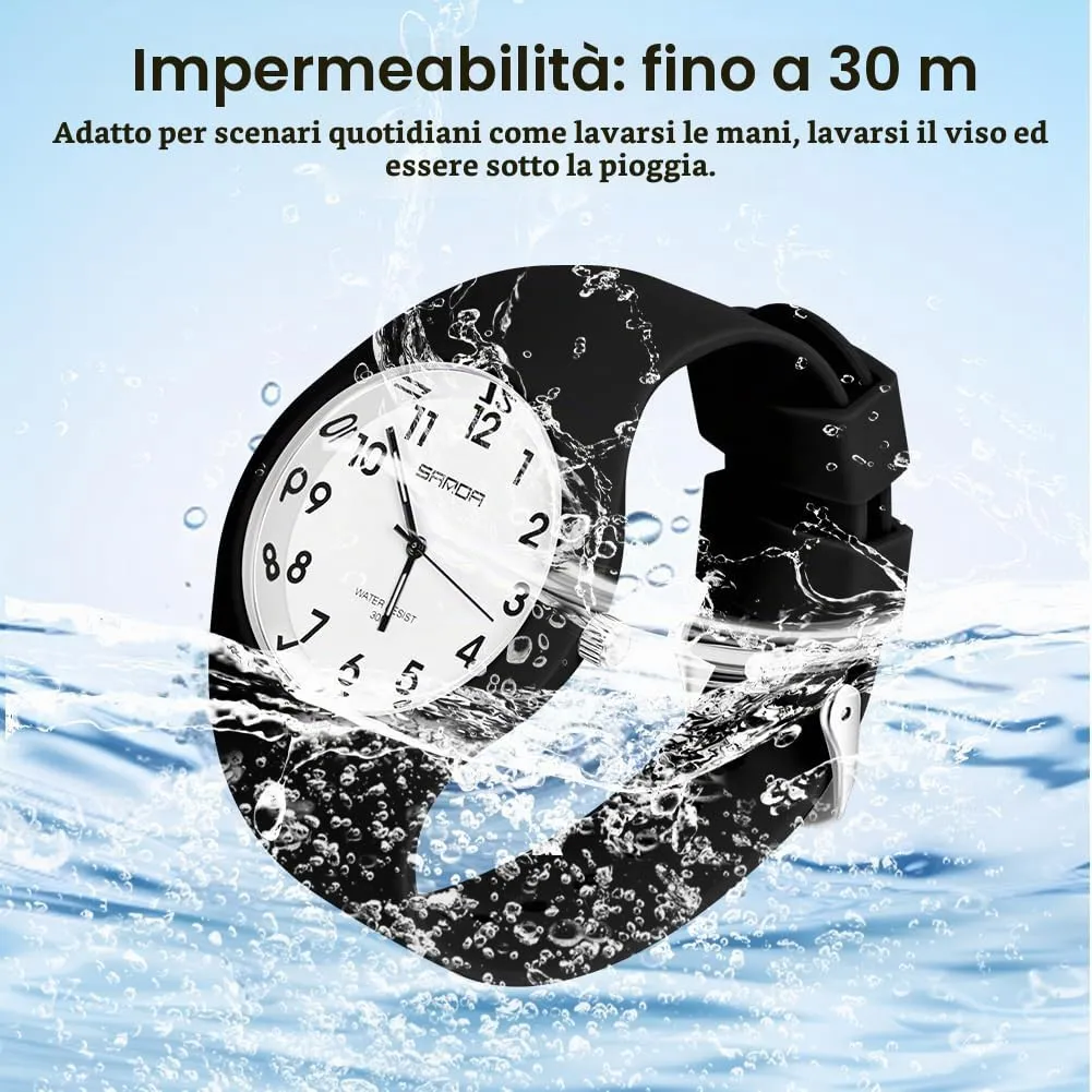 AOOSU Orologio Digitale Sportivo da Donna, Cinturino in Silicone, Resistente all'Acqua 30 Metri (Bianco e Nero) - immagine 5