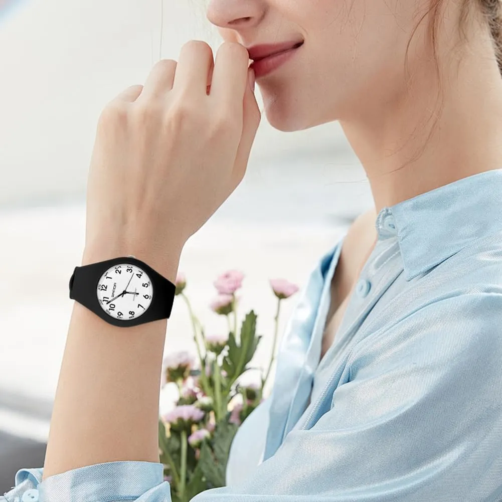 AOOSU Orologio Digitale Sportivo da Donna, Cinturino in Silicone, Resistente all'Acqua 30 Metri (Bianco e Nero) - immagine 7
