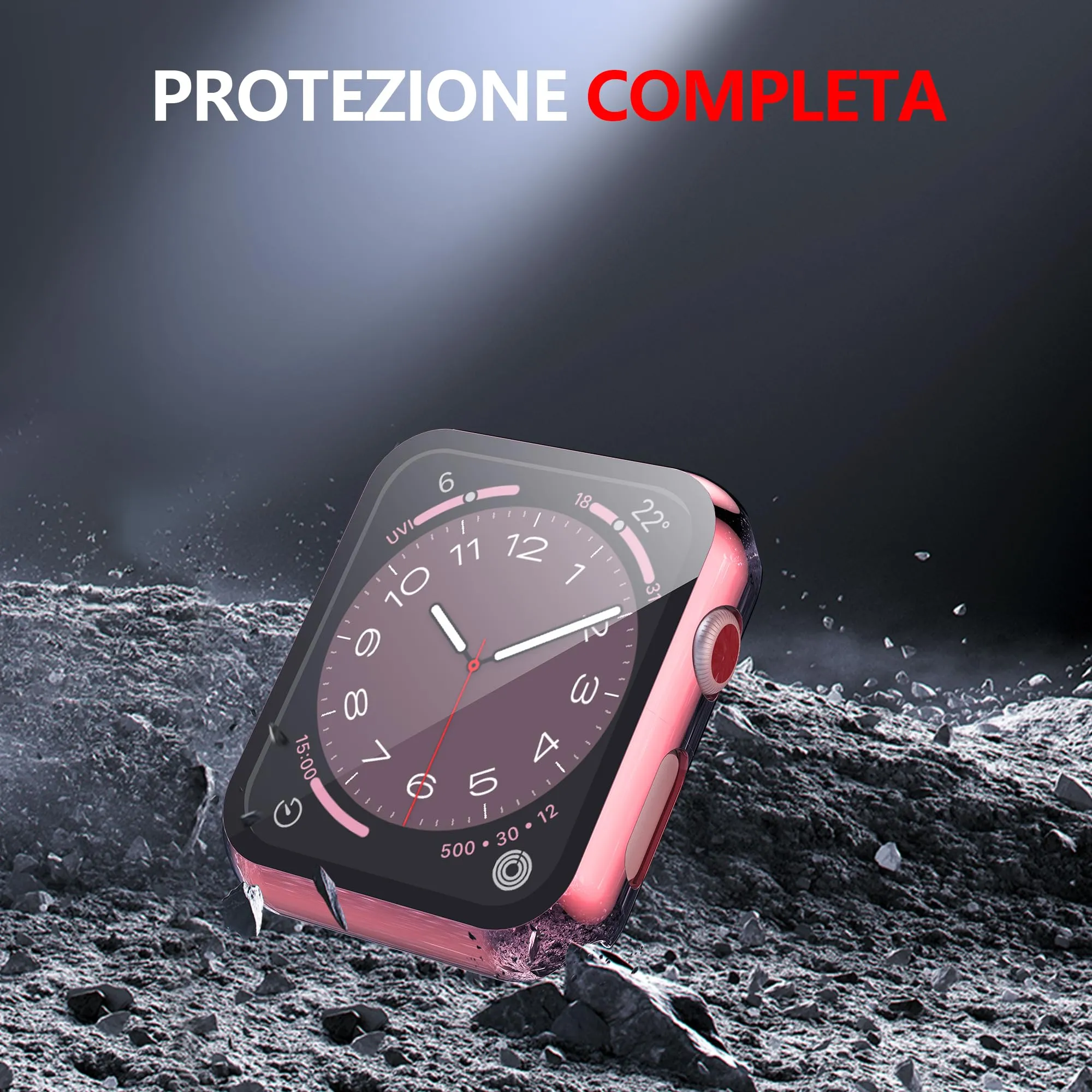 Misxi Cover PC con Vetro Temperato per Apple Watch Serie 2/3 38mm, Rose Pink e Trasparente (2 Pezzi) - immagine 7