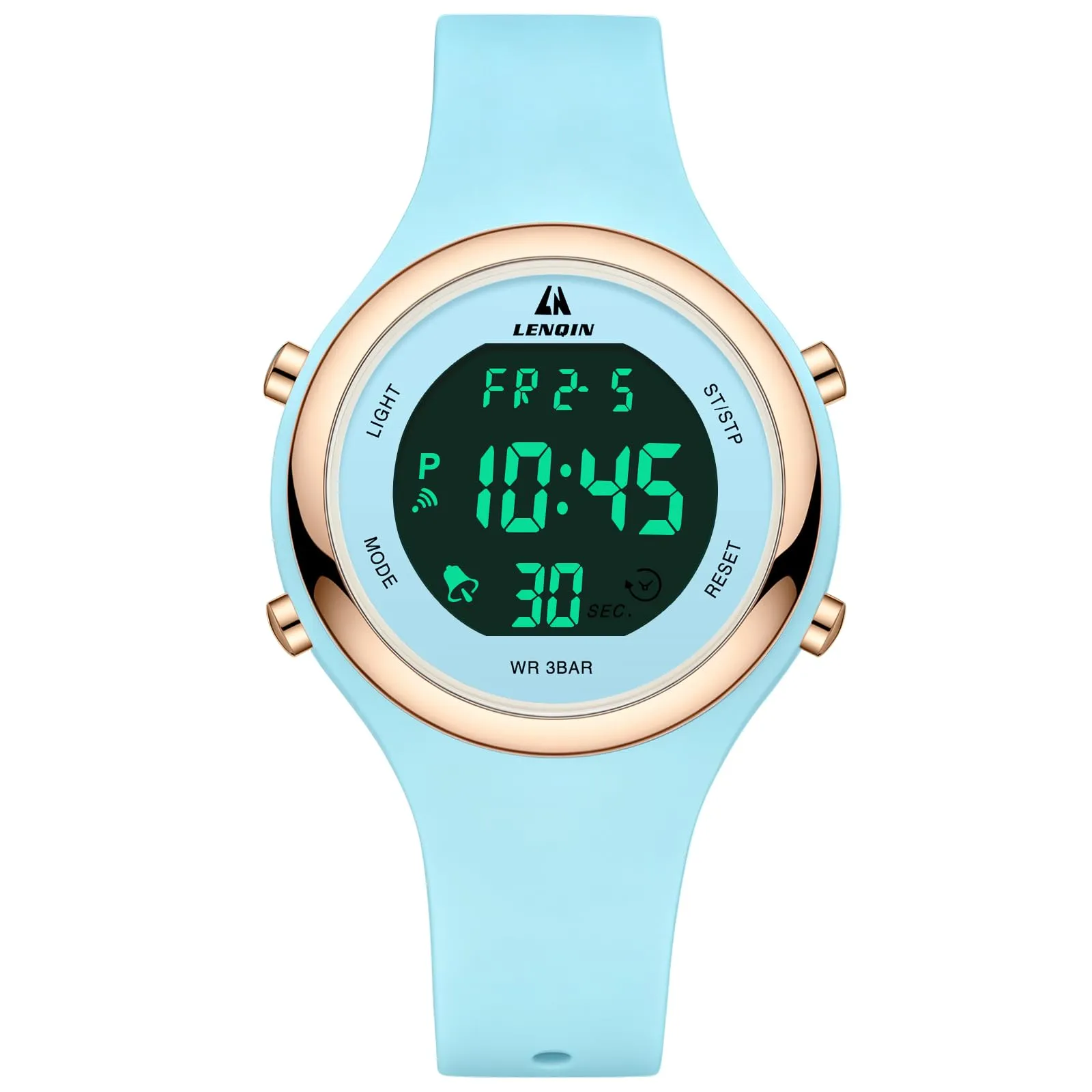 LN LENQIN Orologio Digitale da Donna Sportivo Cinturino Silicone 3ATM - immagine 2