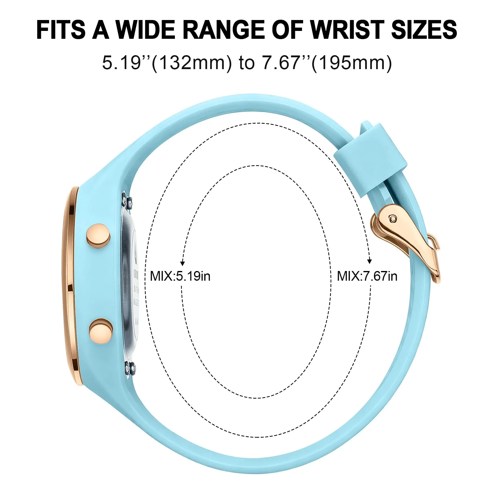 LN LENQIN Orologio Digitale da Donna Sportivo Cinturino Silicone 3ATM - immagine 4