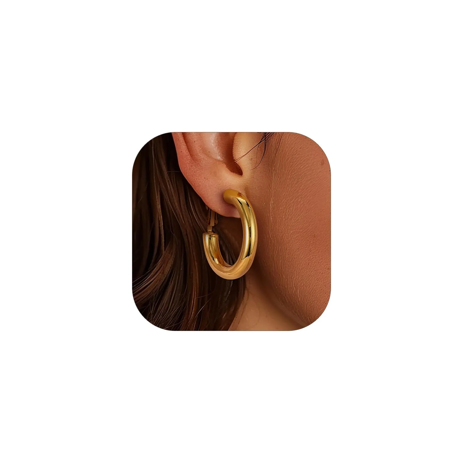 PROSTEEL Orecchini a Cerchio 30mm Oro - immagine 1