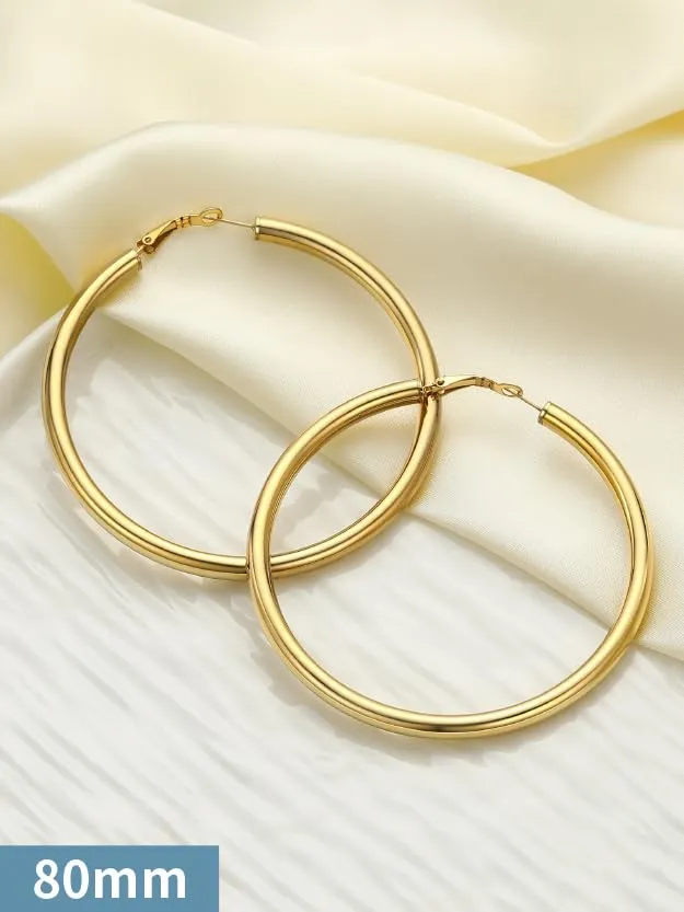PROSTEEL Orecchini a Cerchio Oro 40mm Donna Anallergici - immagine 8