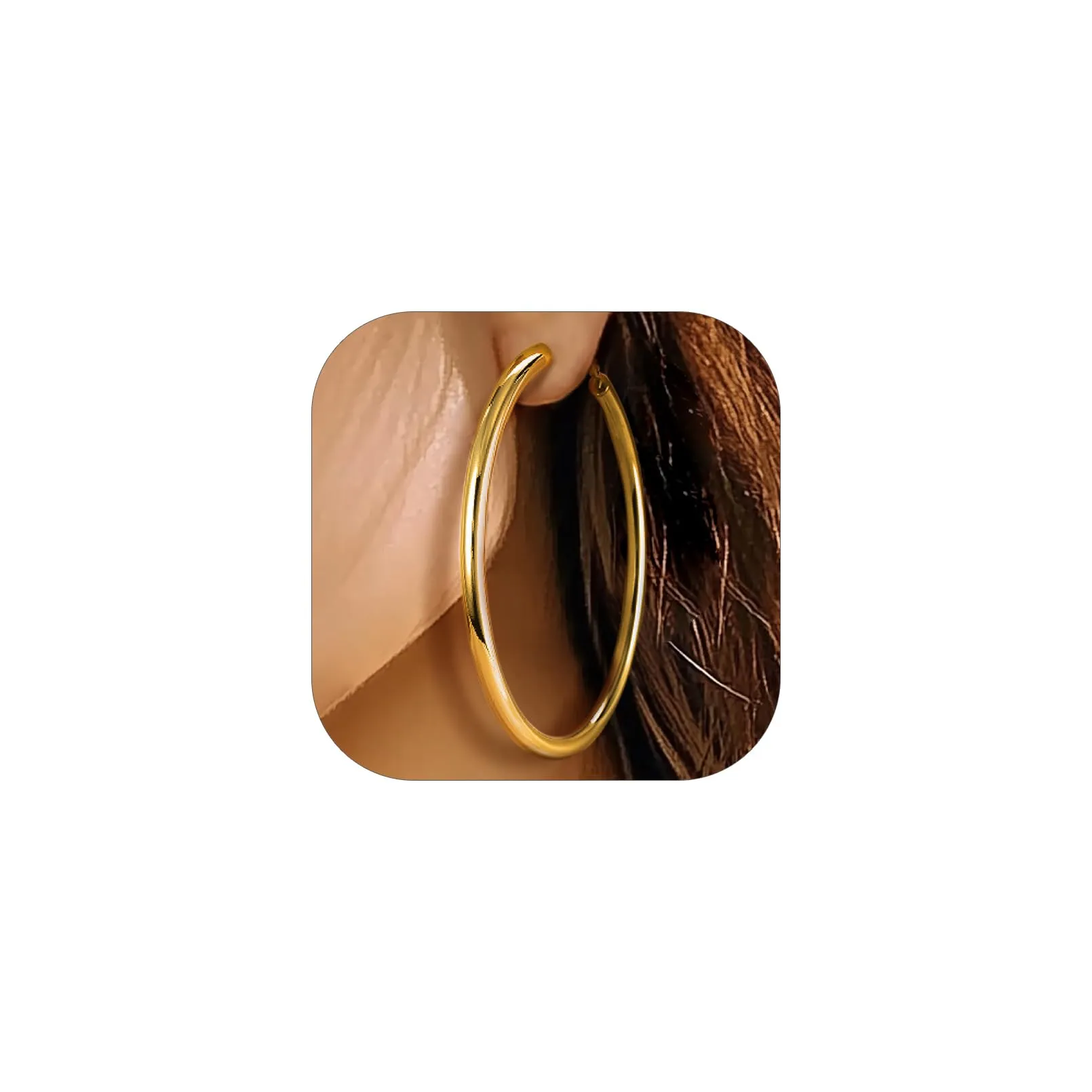 PROSTEEL Orecchini a Cerchio 80mm Oro - immagine 1