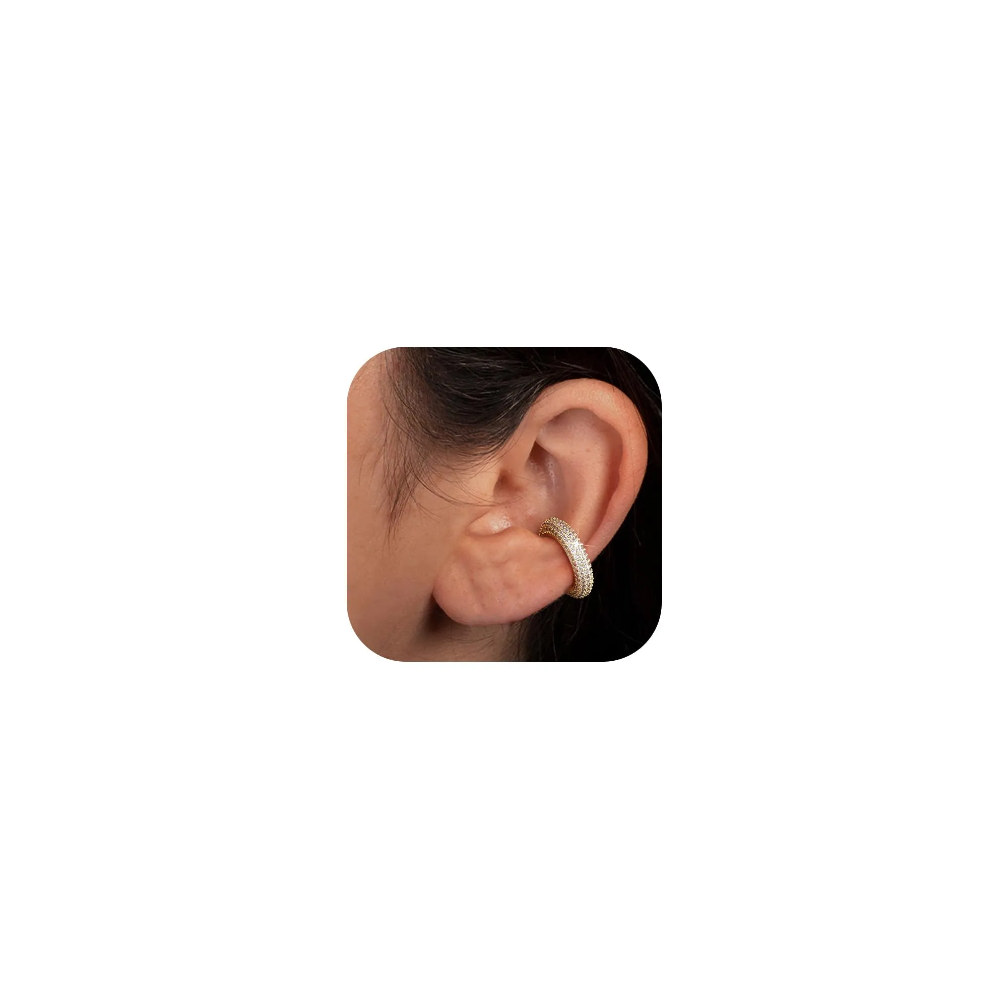 Dochais Non Piercing Chunky Ear Cuff, Hypoallergenic Clip-On Cartilage Earrings for Girls - immagine 1