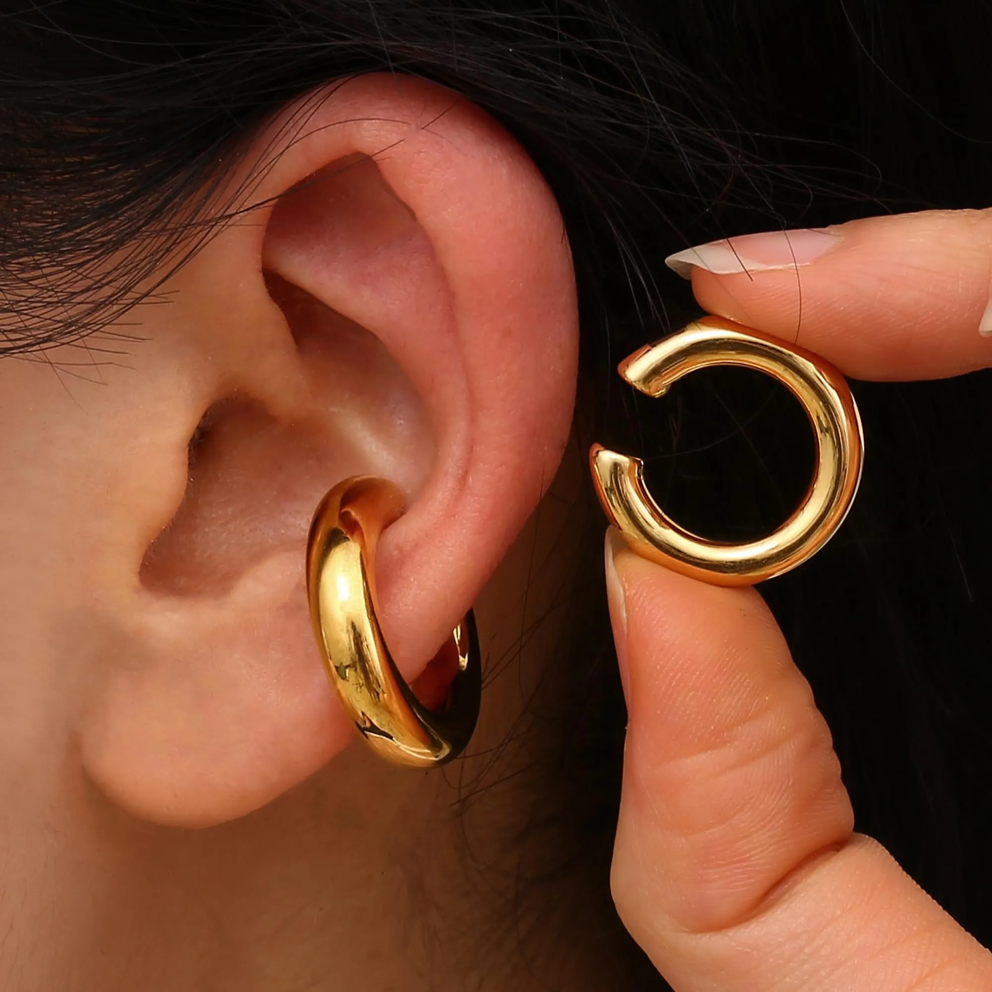 Dochais Non Piercing Ear Cuff - Clip on Orecchini Cartilagine Ipoallergenici per Donna e Ragazze - immagine 5