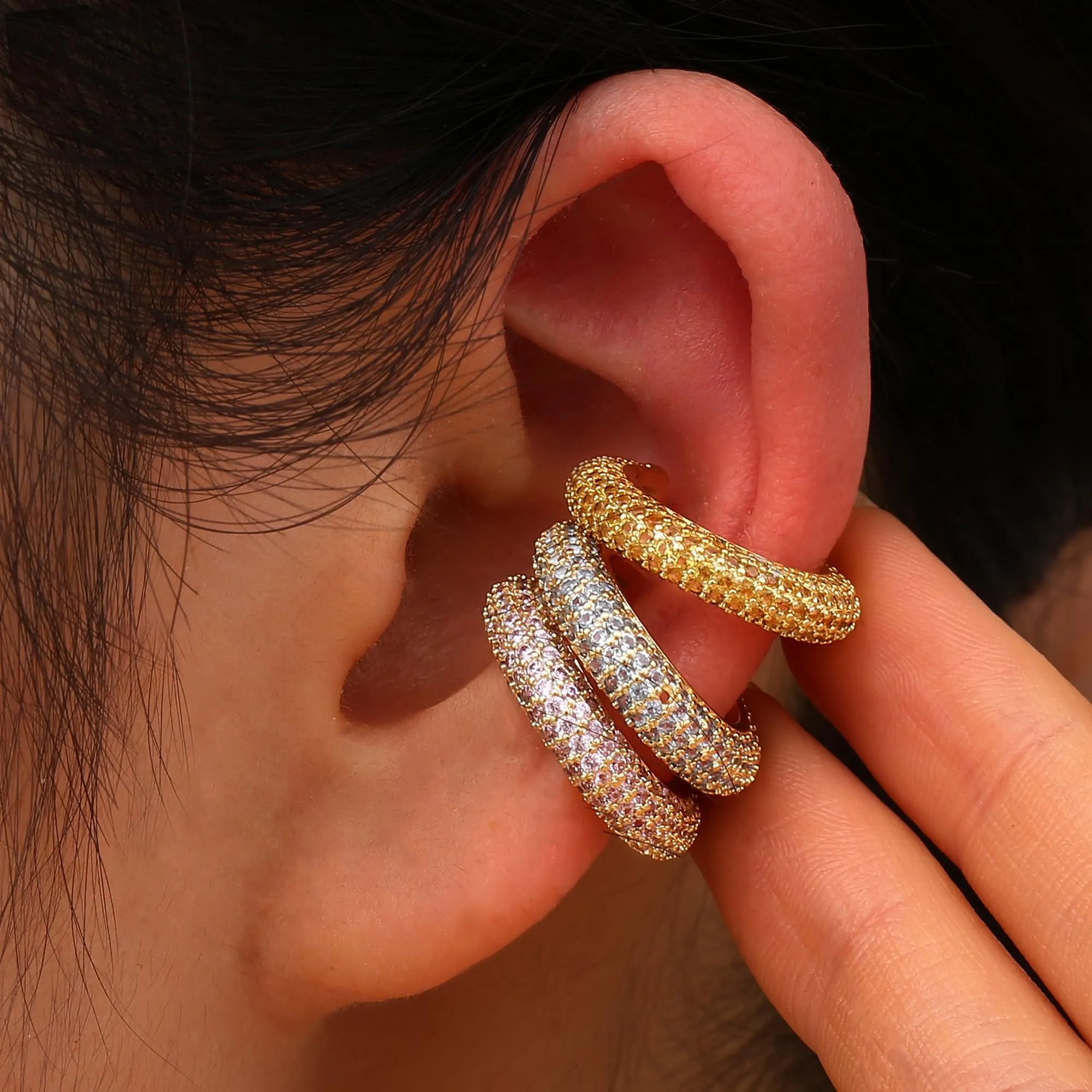 Dochais Orecchini Non-Forati per Cartilagine in Oro 14K, Ipoallergenici per Donne e Ragazze - immagine 4