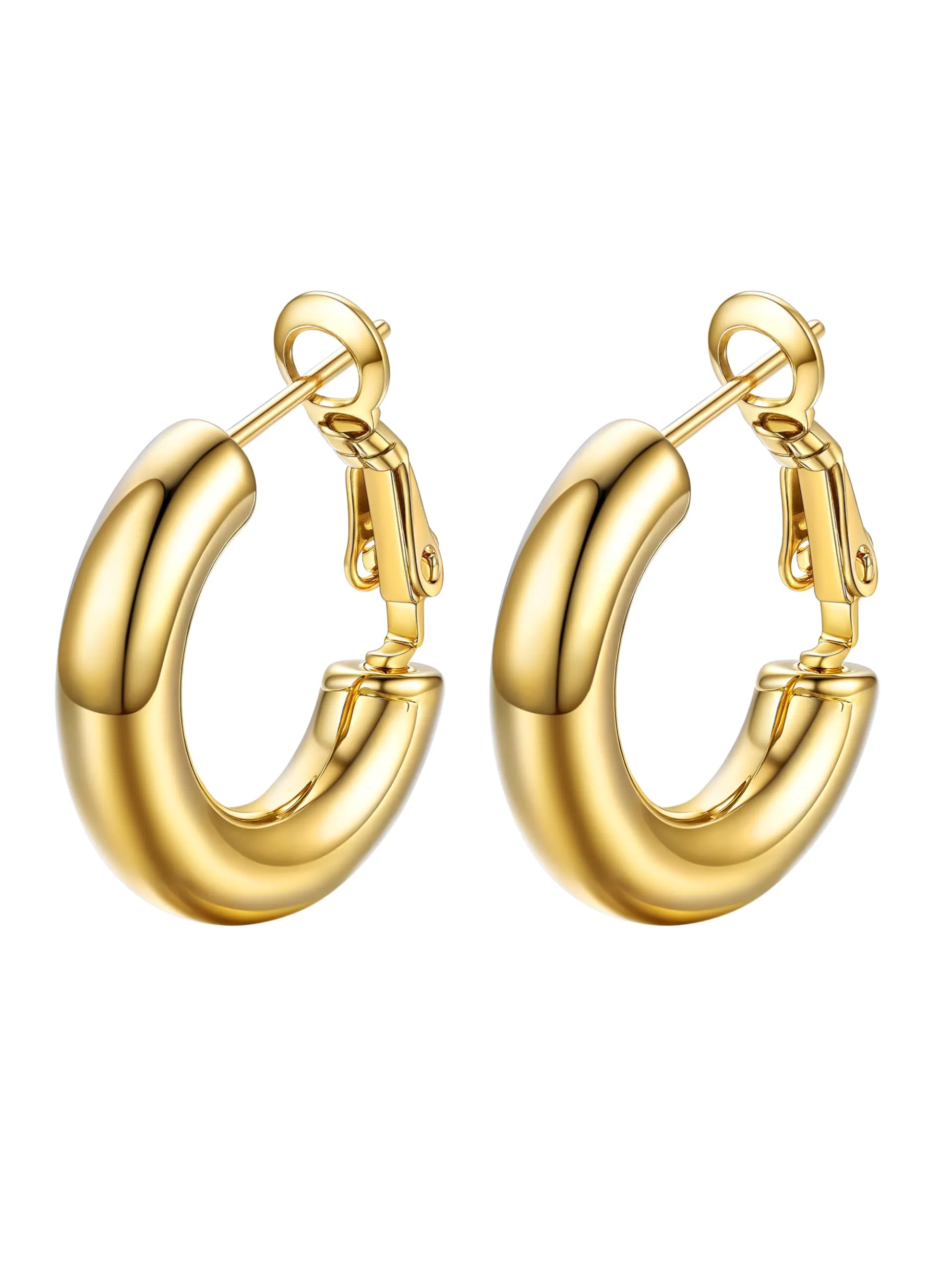 PROSTEEL Orecchini a Cerchio 20mm Oro - immagine 1