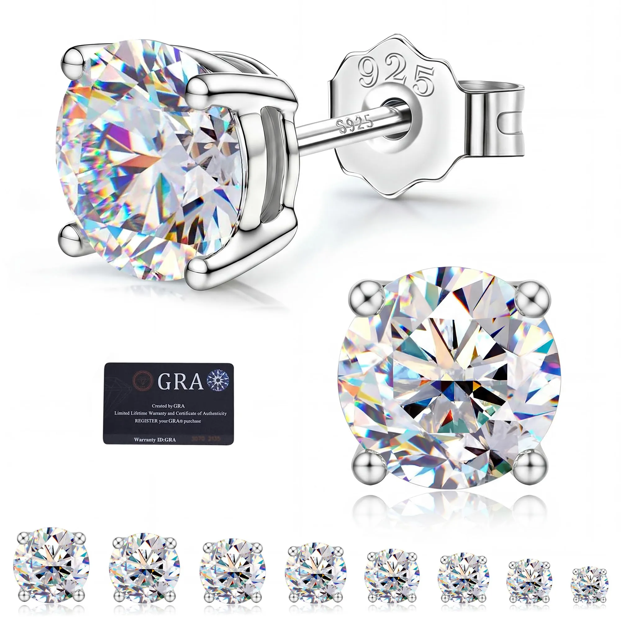 FANCH Orecchini in Moissanite 0.6ct Argento 925 per Donna e Uomo - immagine 1