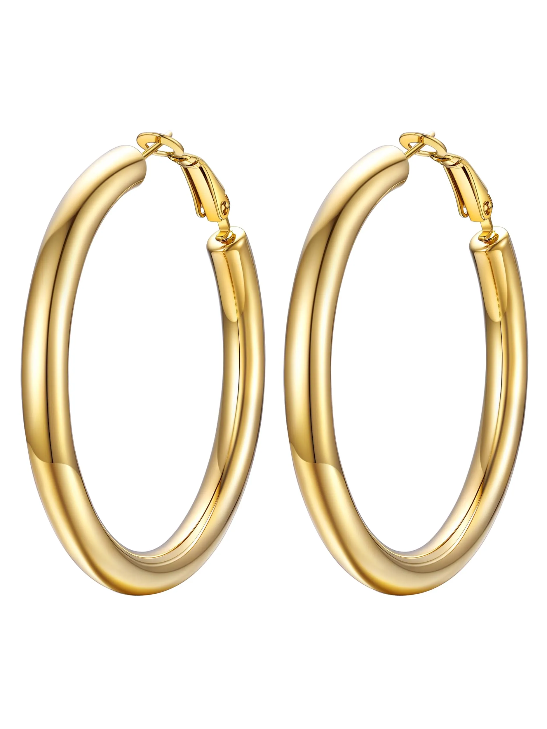 PROSTEEL Orecchini a Cerchio 50mm Oro - immagine 1