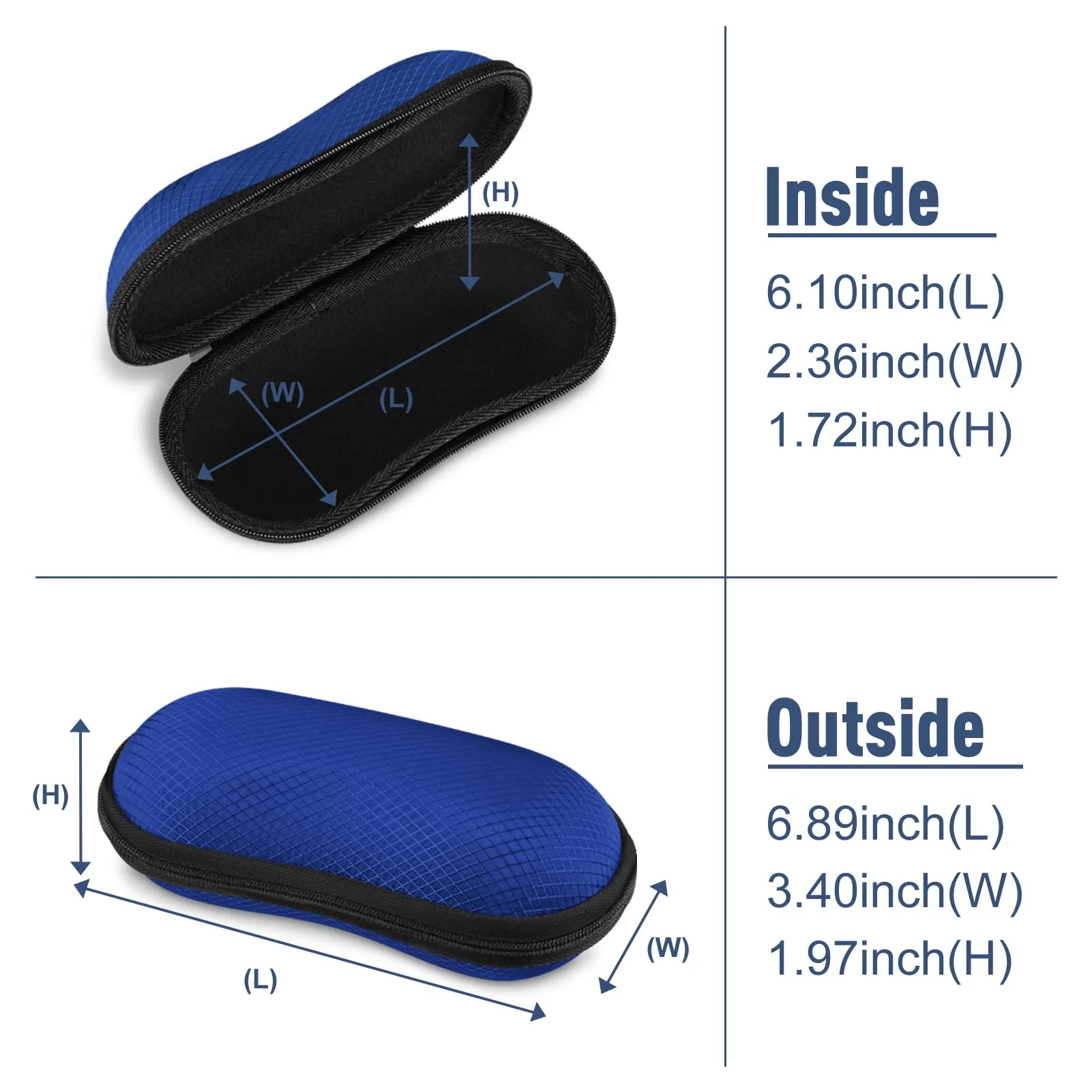 FINTIE Custodia Rigida per Occhiali da Sole, Blu Mare - immagine 3
