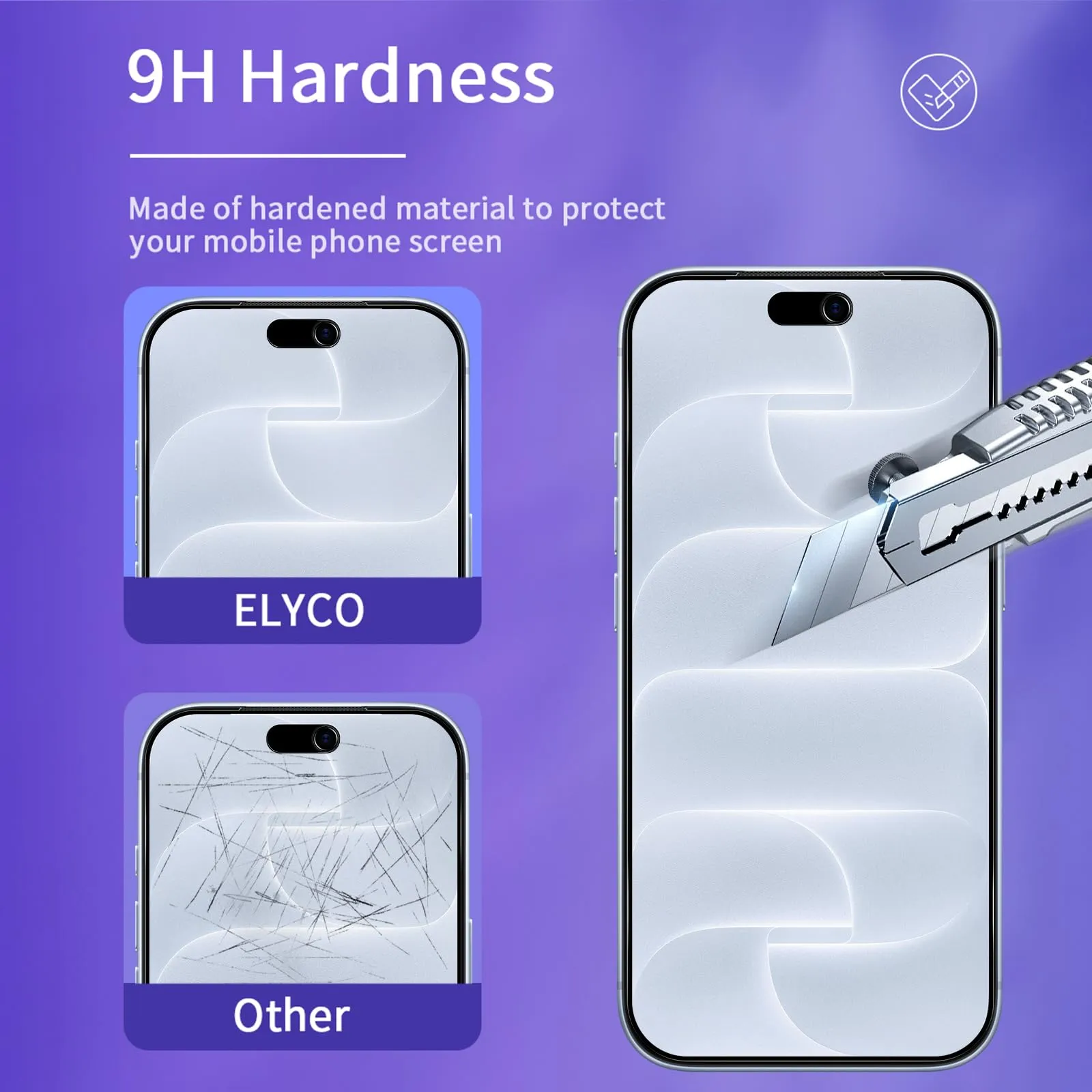 ELYCO Vetro Temperato Privacy Opaca per iPhone 18 Pro, 2 Pezzi - immagine 5