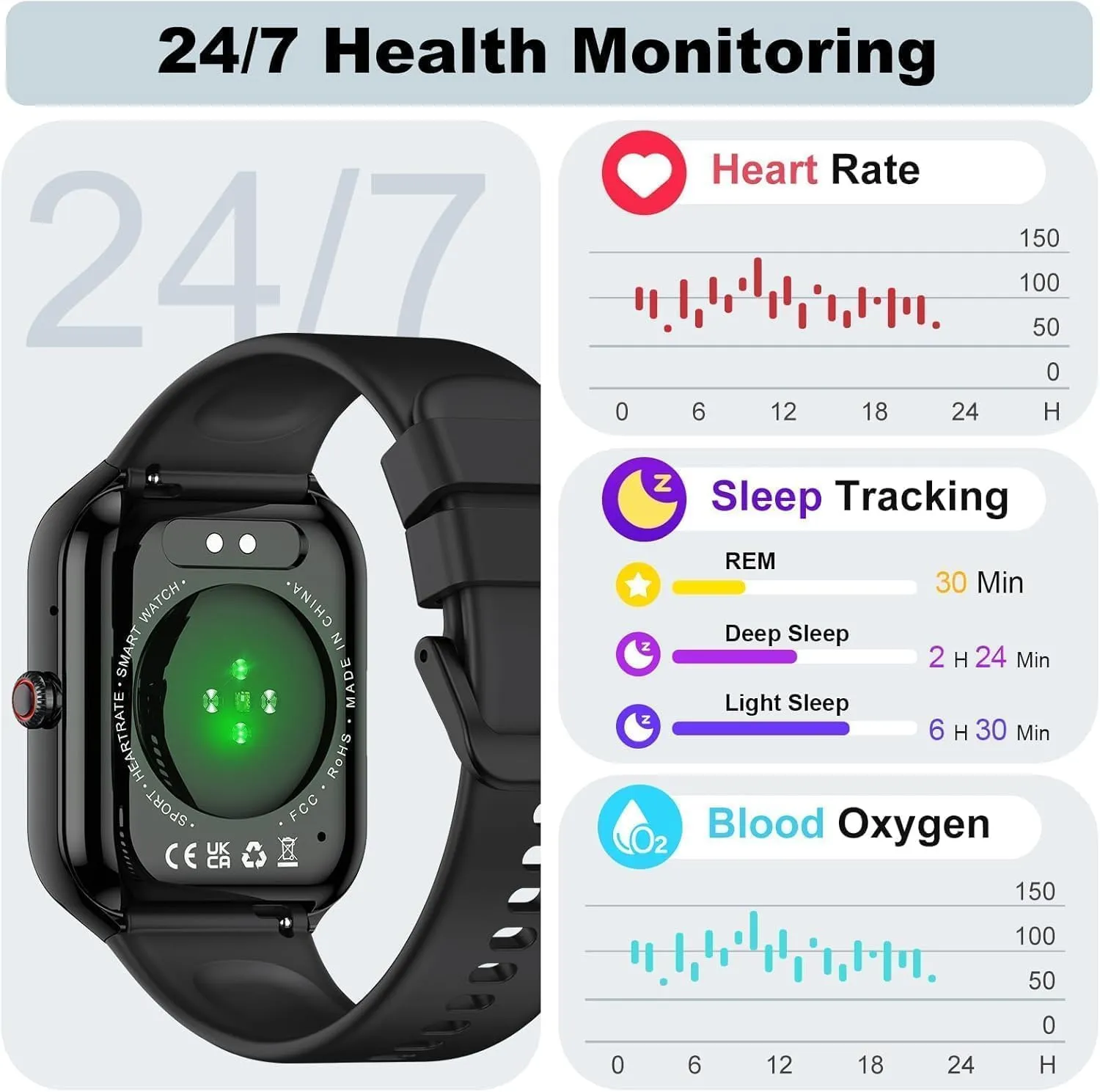 Matast Smartwatch 1.91" per Uomo e Donna, Chiamate Bluetooth, 100+ Modalità Sportive, Fitness Tracker, Cardiofrequenzimetro, Sonno, IP68 per Android e iOS - immagine 3