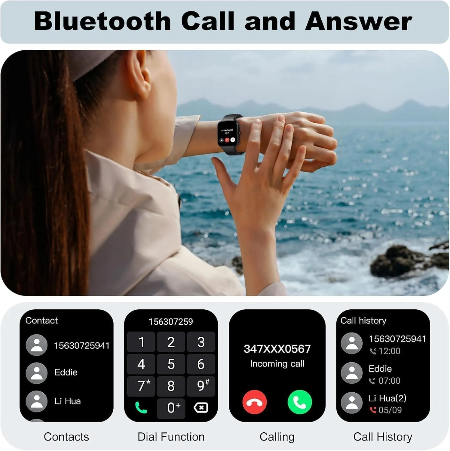 Matast Smartwatch 1.91" per Uomo e Donna, Chiamate Bluetooth, 100+ Modalità Sportive, Fitness Tracker, Cardiofrequenzimetro, Sonno, IP68 per Android e iOS - immagine 7