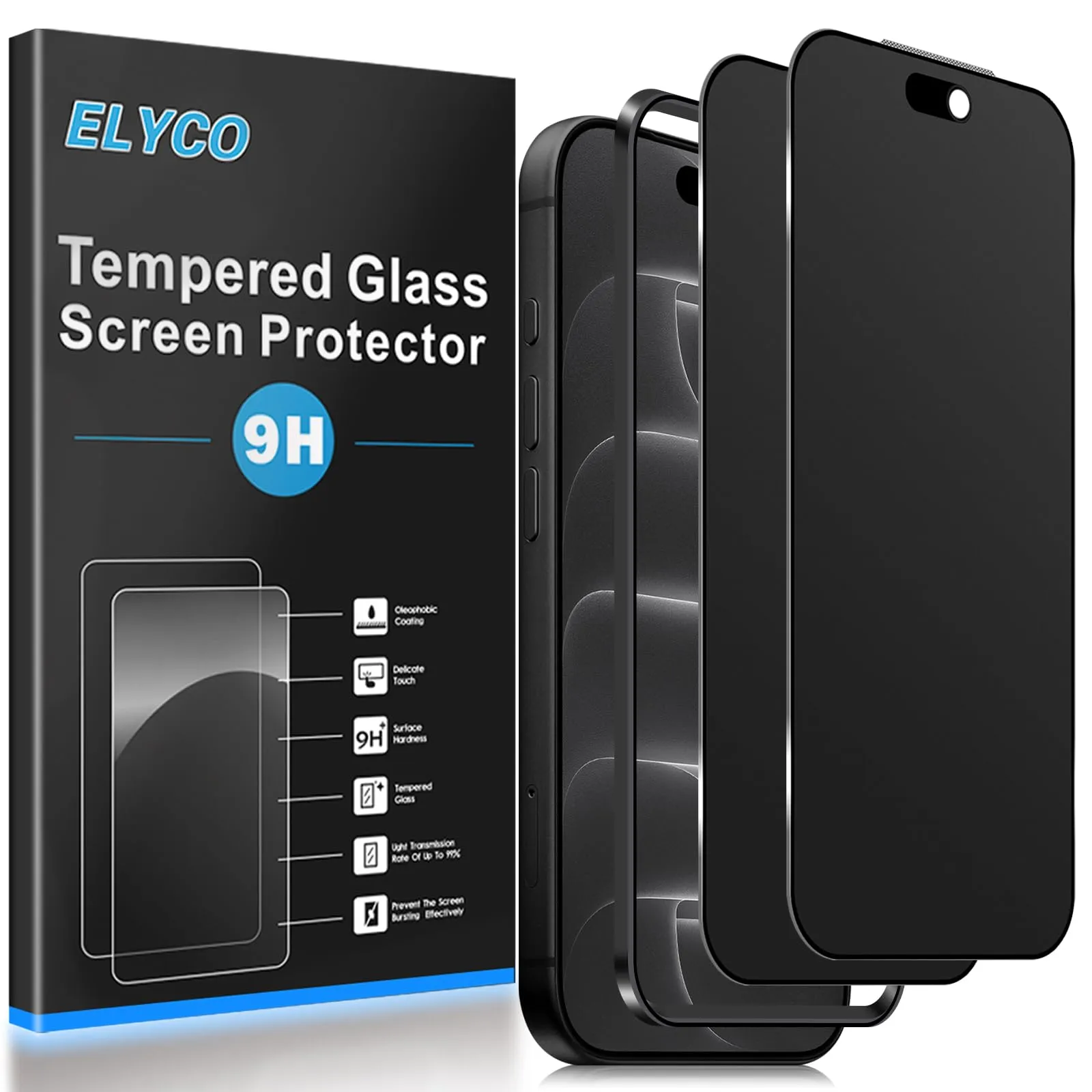 ELYCO Vetro Temperato Privacy Opaca per iPhone 18 Pro Max, 2 Pezzi - immagine 1