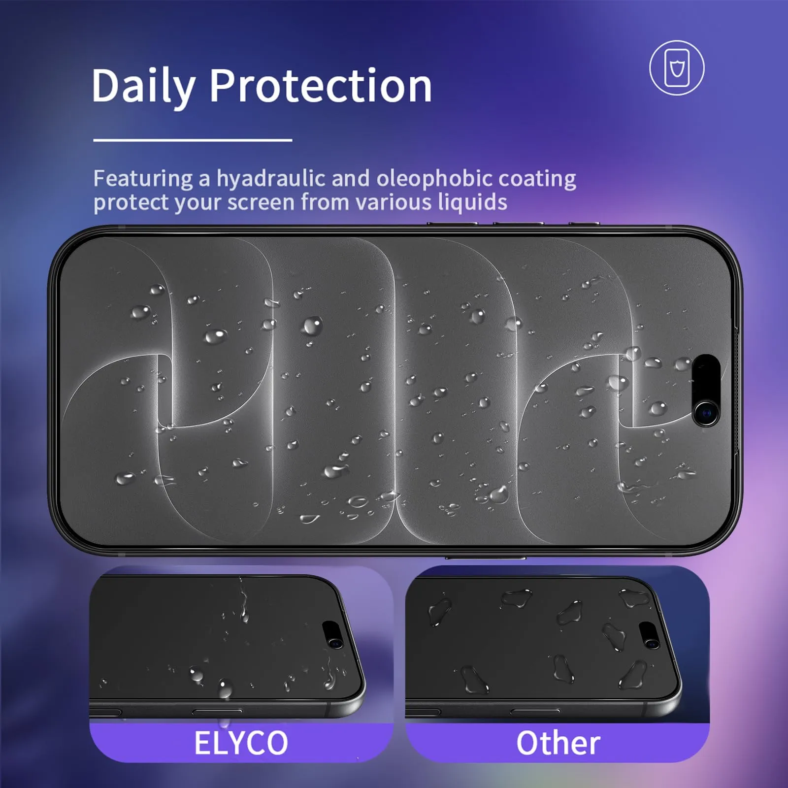 ELYCO Vetro Temperato Privacy Opaca per iPhone 18 Pro Max, 2 Pezzi - immagine 4