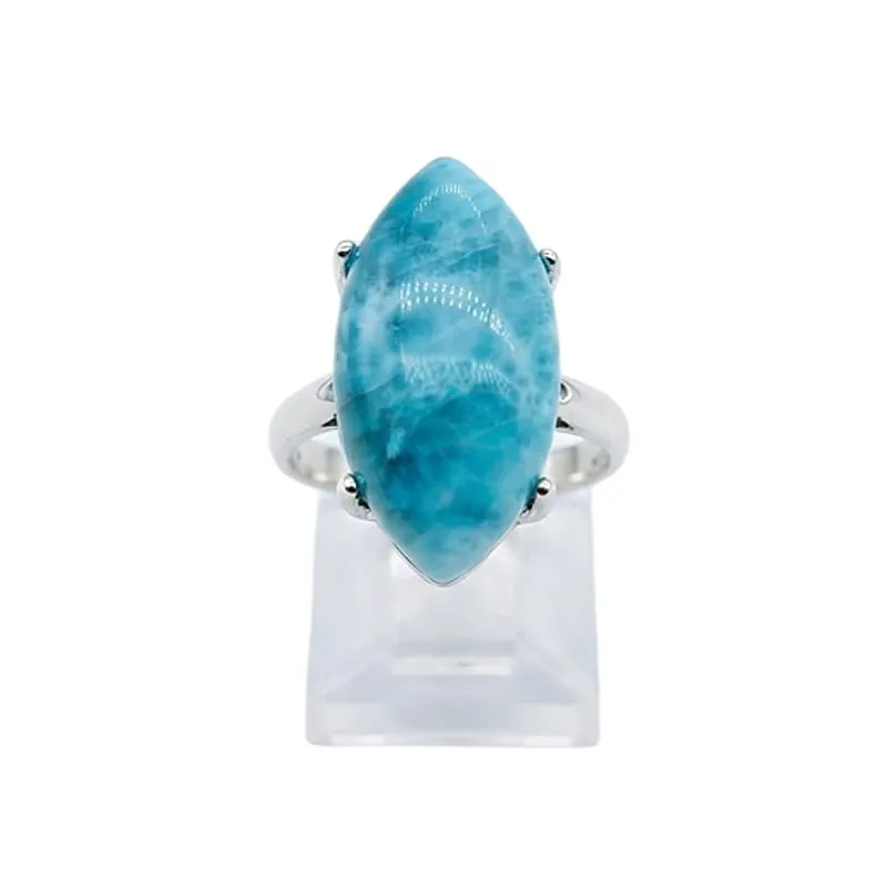 Generico Anello Regolabile in Apatite Mandorla in Pietra Dura Naturale - immagine 1