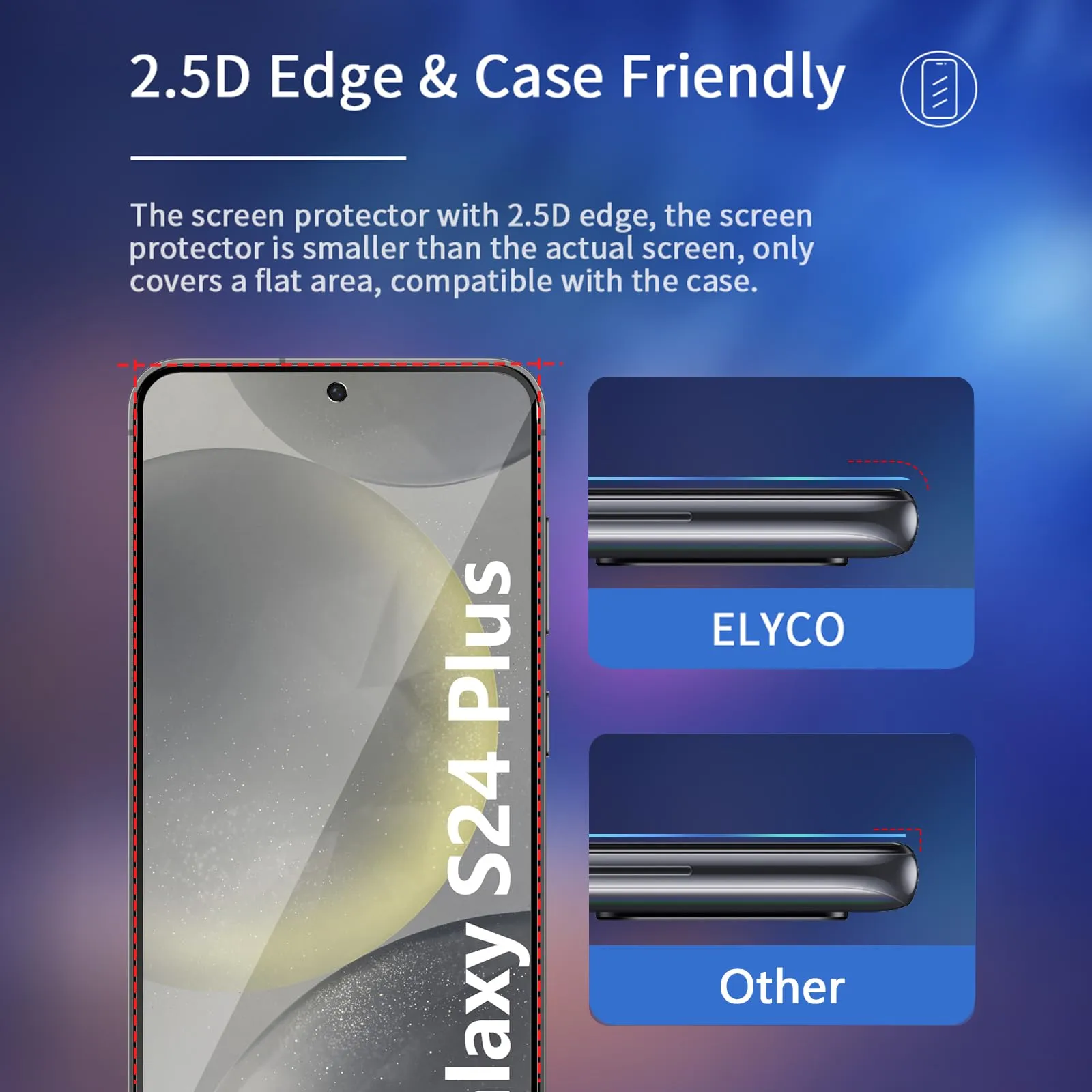 ELYCO Vetro Temperato Privacy per Samsung Galaxy S24 Plus / S25 Plus, 2 Pezzi - immagine 7