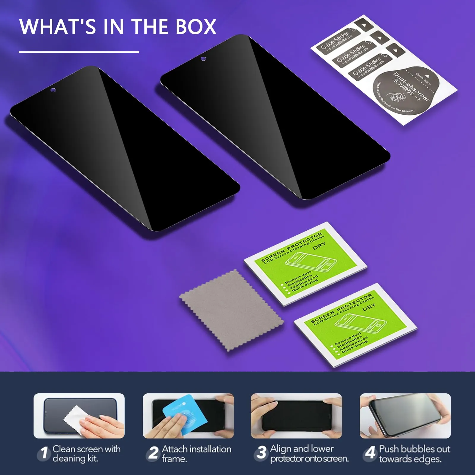 ELYCO Vetro Temperato Privacy per Samsung Galaxy S24 Plus / S25 Plus, 2 Pezzi - immagine 8