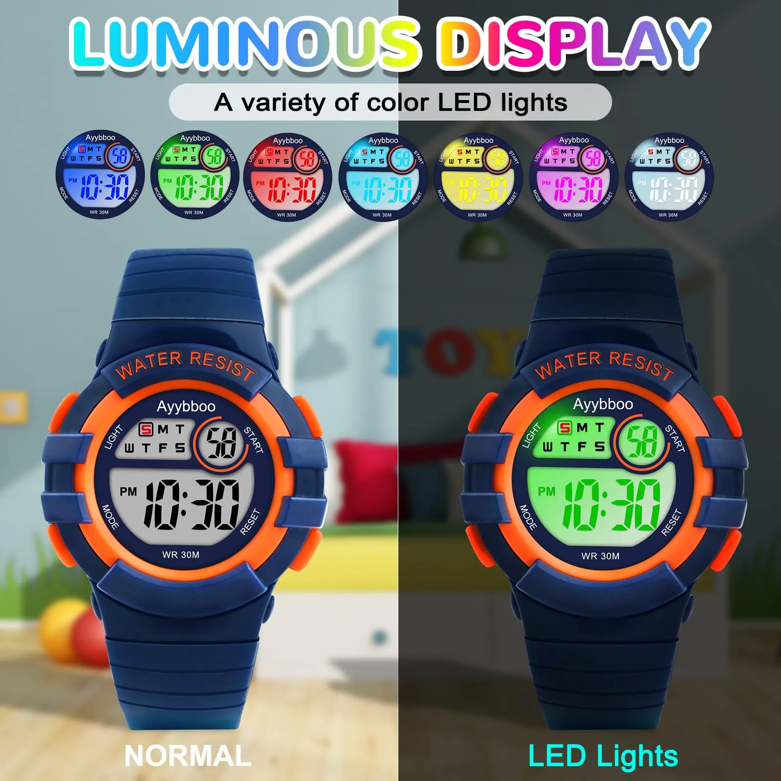 Ayybboo Orologio Digitale per Bambini e Bambine 4-16 Anni 8206B - immagine 2