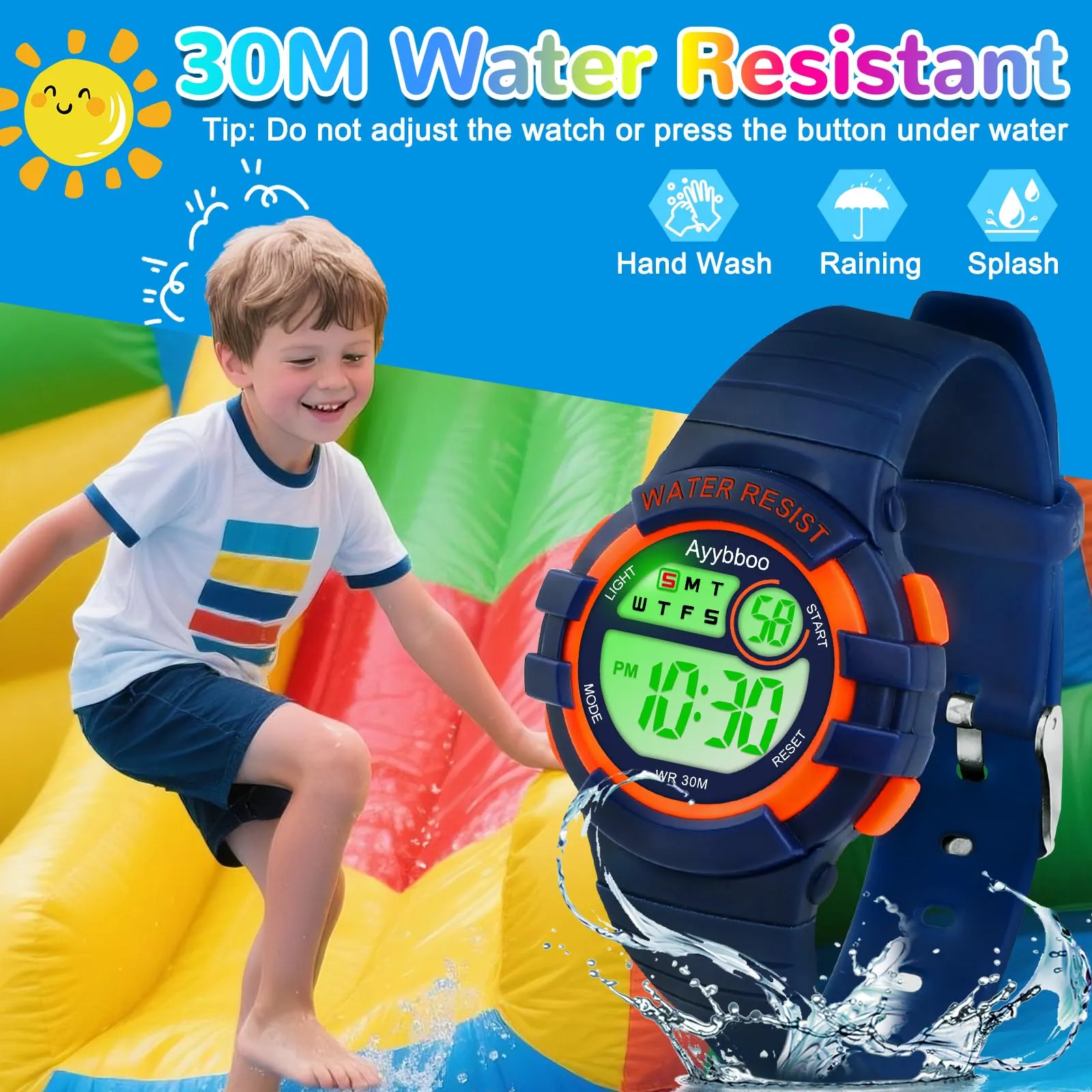Ayybboo Orologio Digitale per Bambini e Bambine 4-16 Anni 8206B - immagine 3