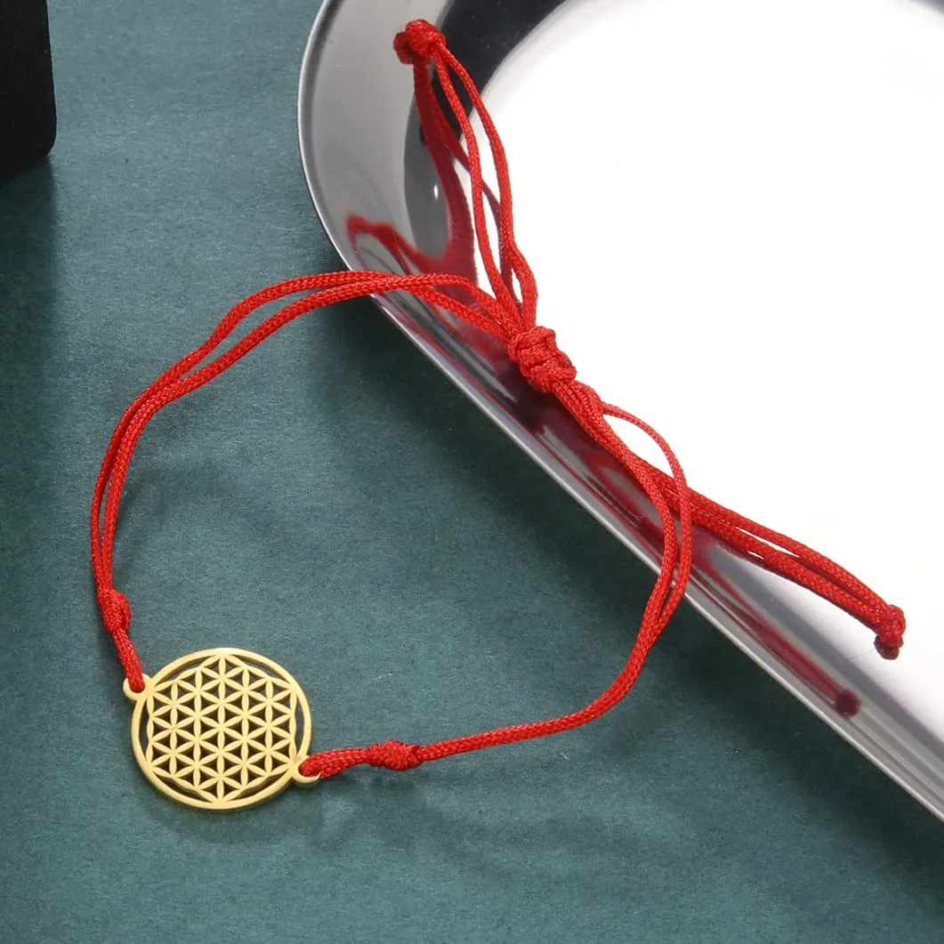 unift Bracciale Fiore della Vita in Acciaio Inox Regolabile - Oro - immagine 4