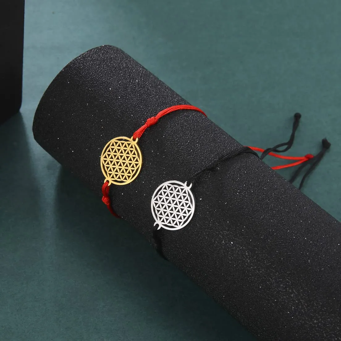 unift Bracciale Fiore della Vita in Acciaio Inox Regolabile - Oro - immagine 5