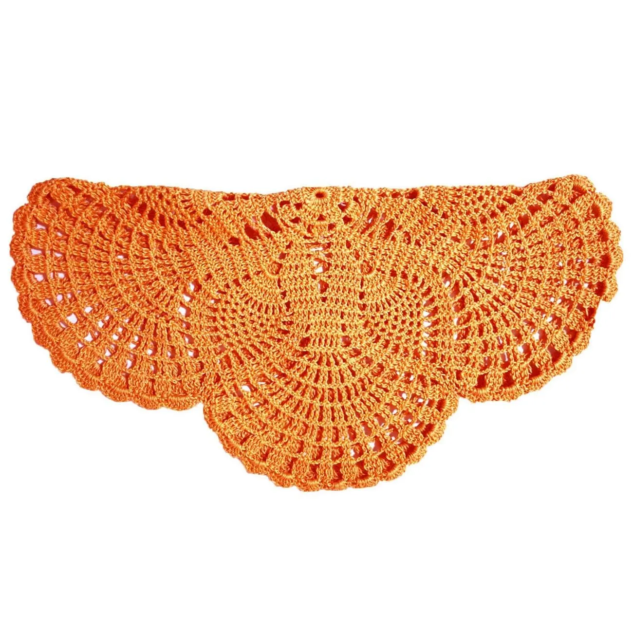 BOMHCS Centrino in pizzo fatto a mano all'uncinetto, 39,4 cm - 44,5 cm, Arancione - immagine 2