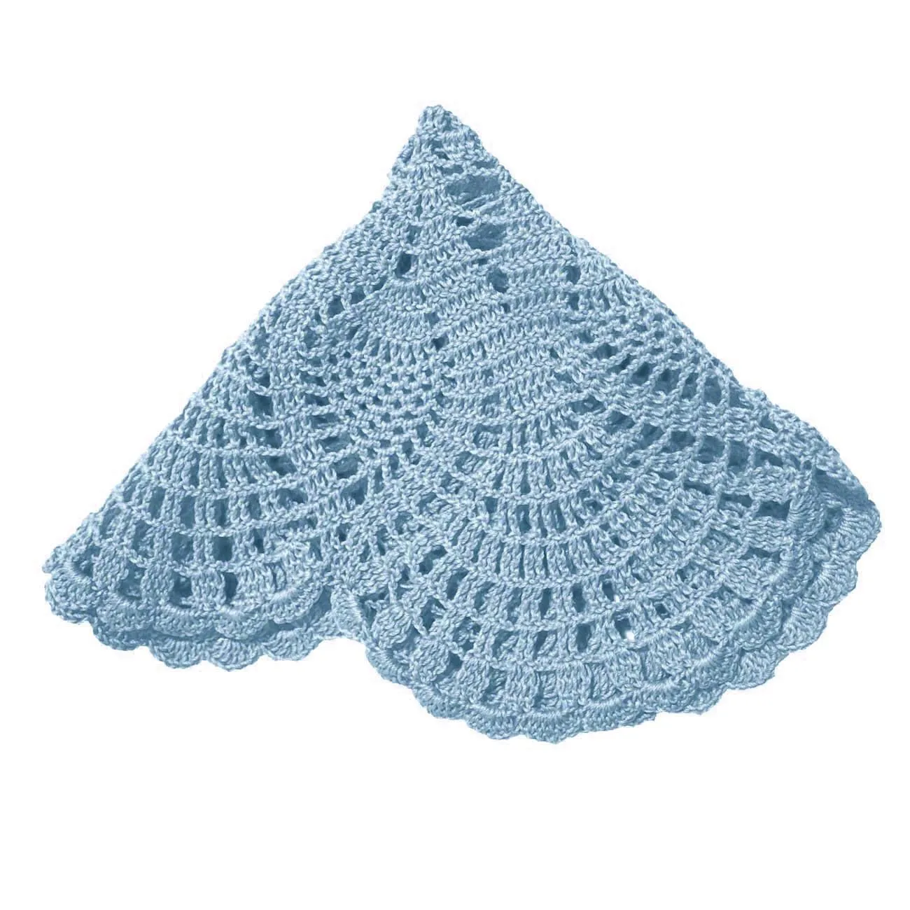 BOMHCS Tovagliette Rotonde All'uncinetto in Pizzo, 39,4 cm - 44,5 cm, 6 Petali a Fiore, Blu Chiaro - immagine 3
