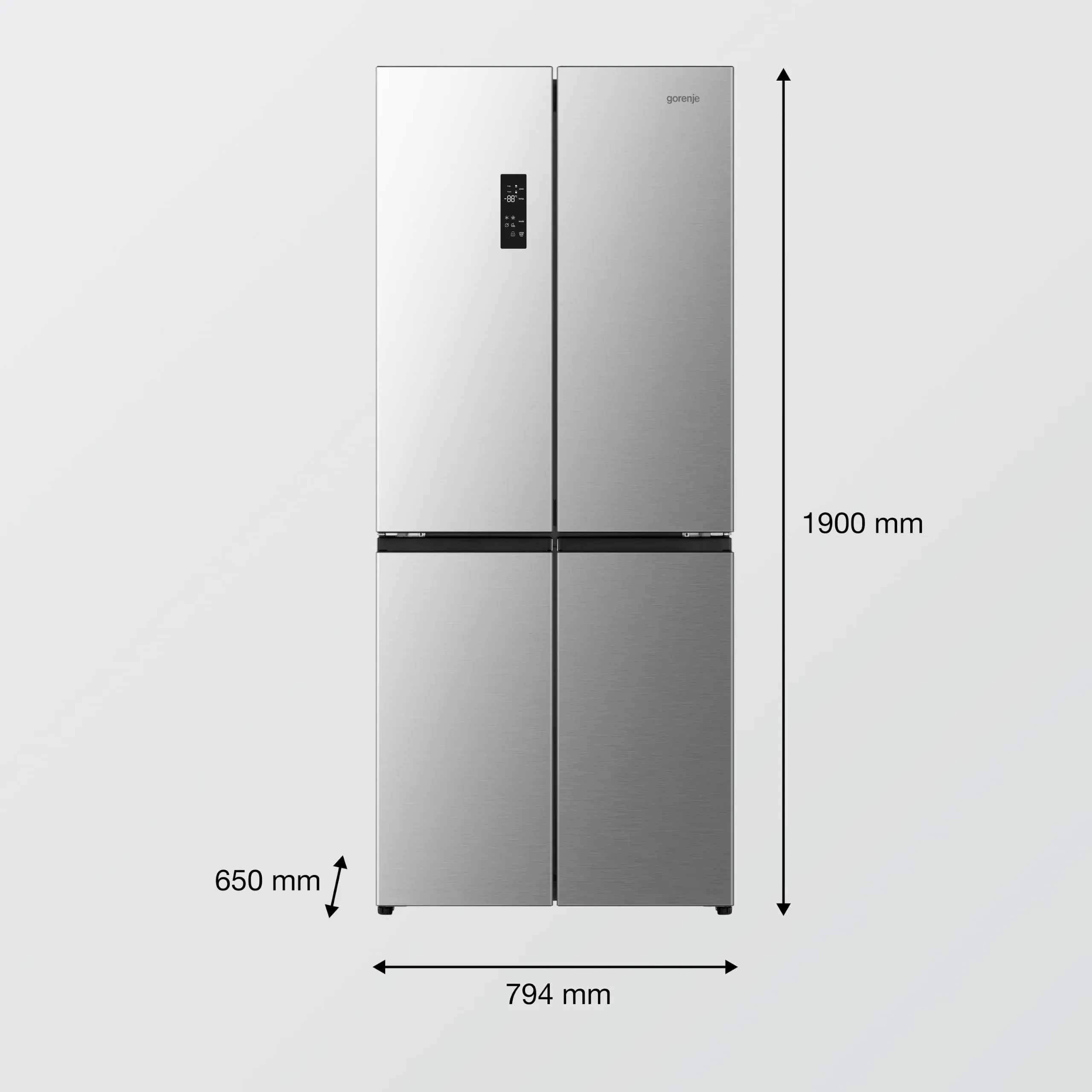 Gorenje NRM819E61X Frigorifero Quattro Porte Grigio, 460 Litri, Classe E, Inverter, Total No Frost, MultiFlow 360°, Display LED - immagine 2