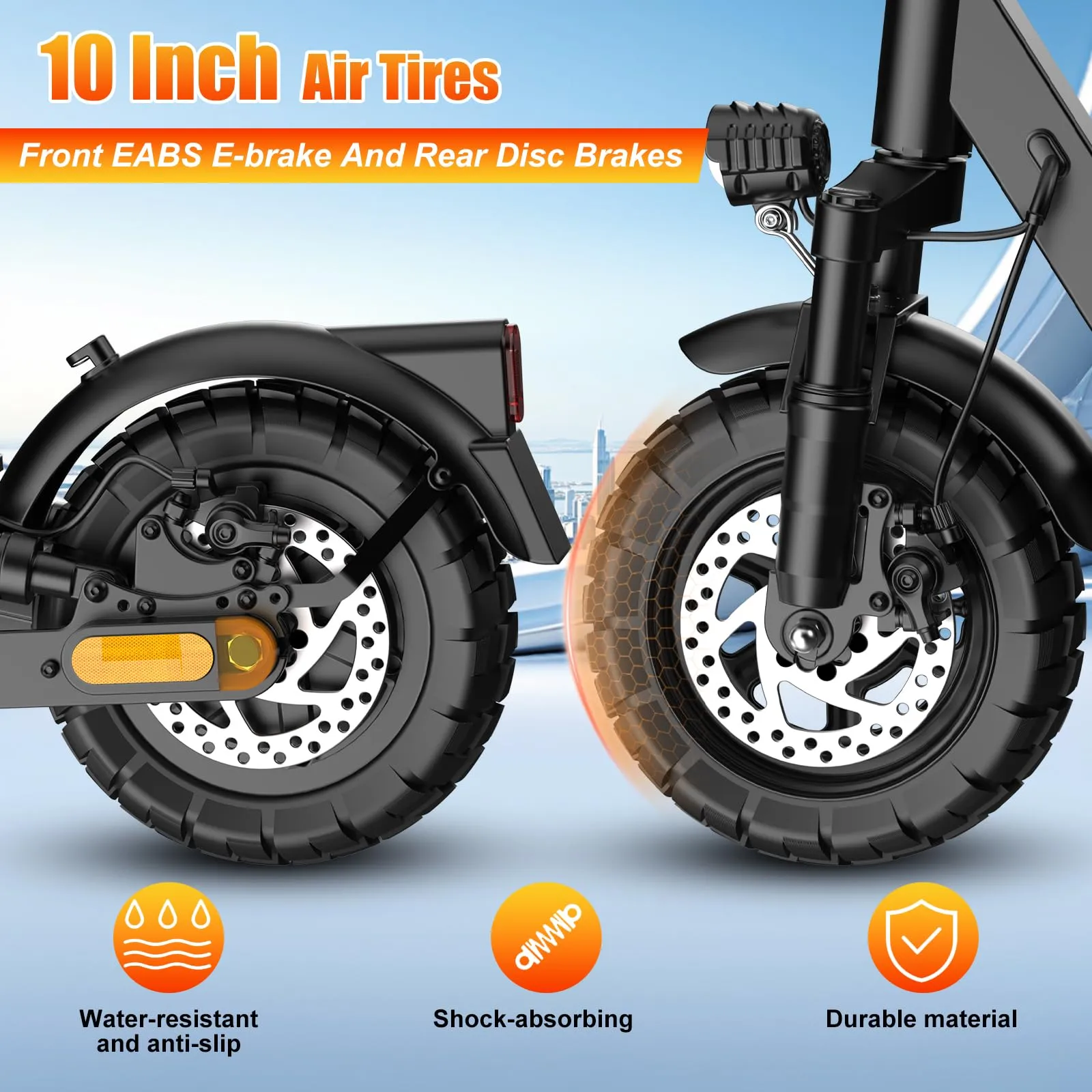 Zephyride RS11 Monopattino Elettrico Adulto, Motore 500W, Velocità 25km/H, Autonomia 55km, Pneumatici 10", Pieghevole, Carico Max 120kg - immagine 5