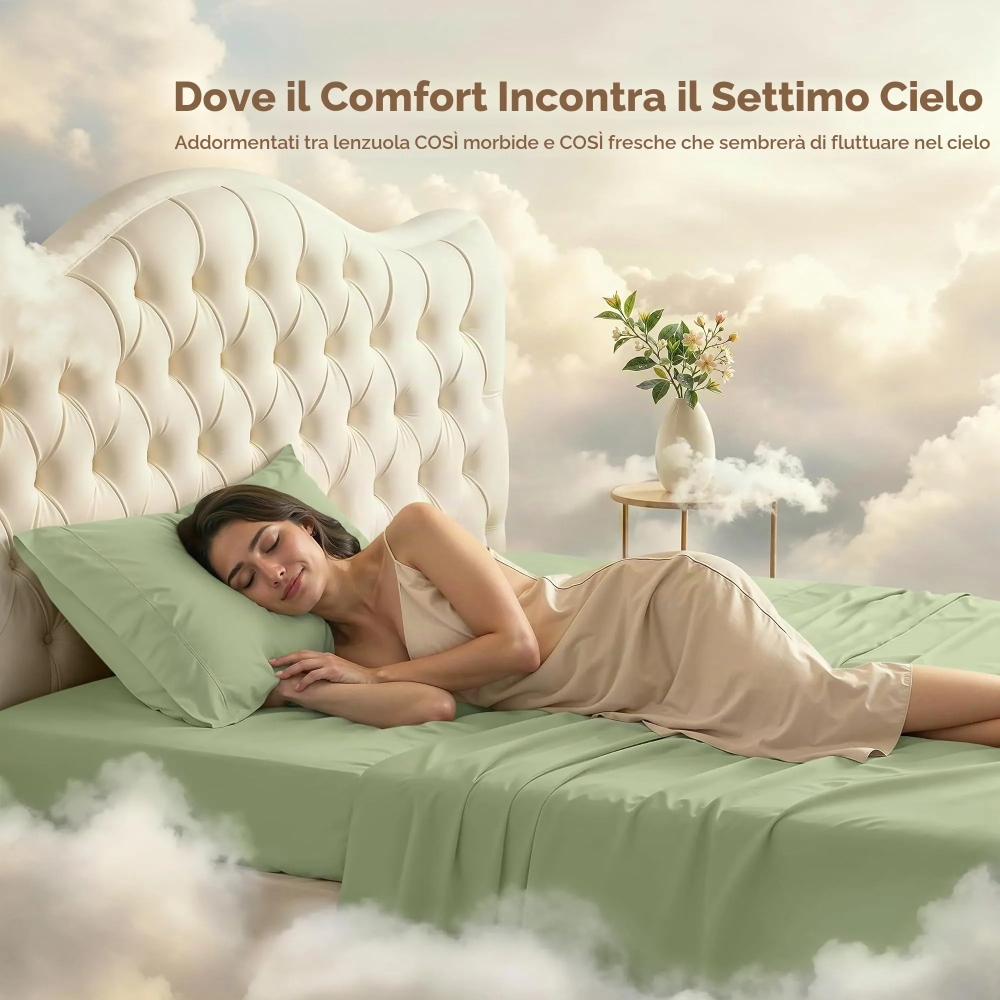 Utopia Bedding Set di lenzuola per letto singolo XL, 3 pezzi, Verde Salvia - immagine 4