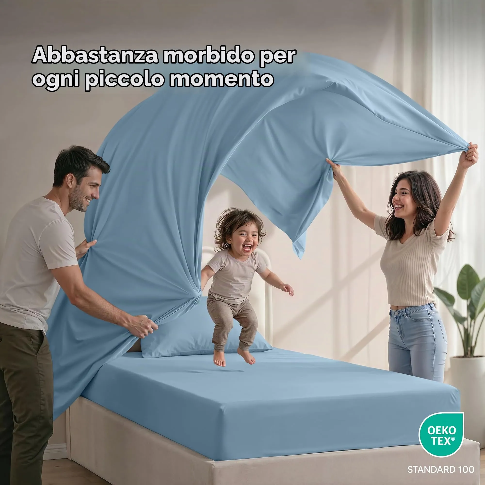 Utopia Bedding Set di lenzuola per letto singolo, 3 pezzi, microfibra, Blu Crepuscolo - immagine 5
