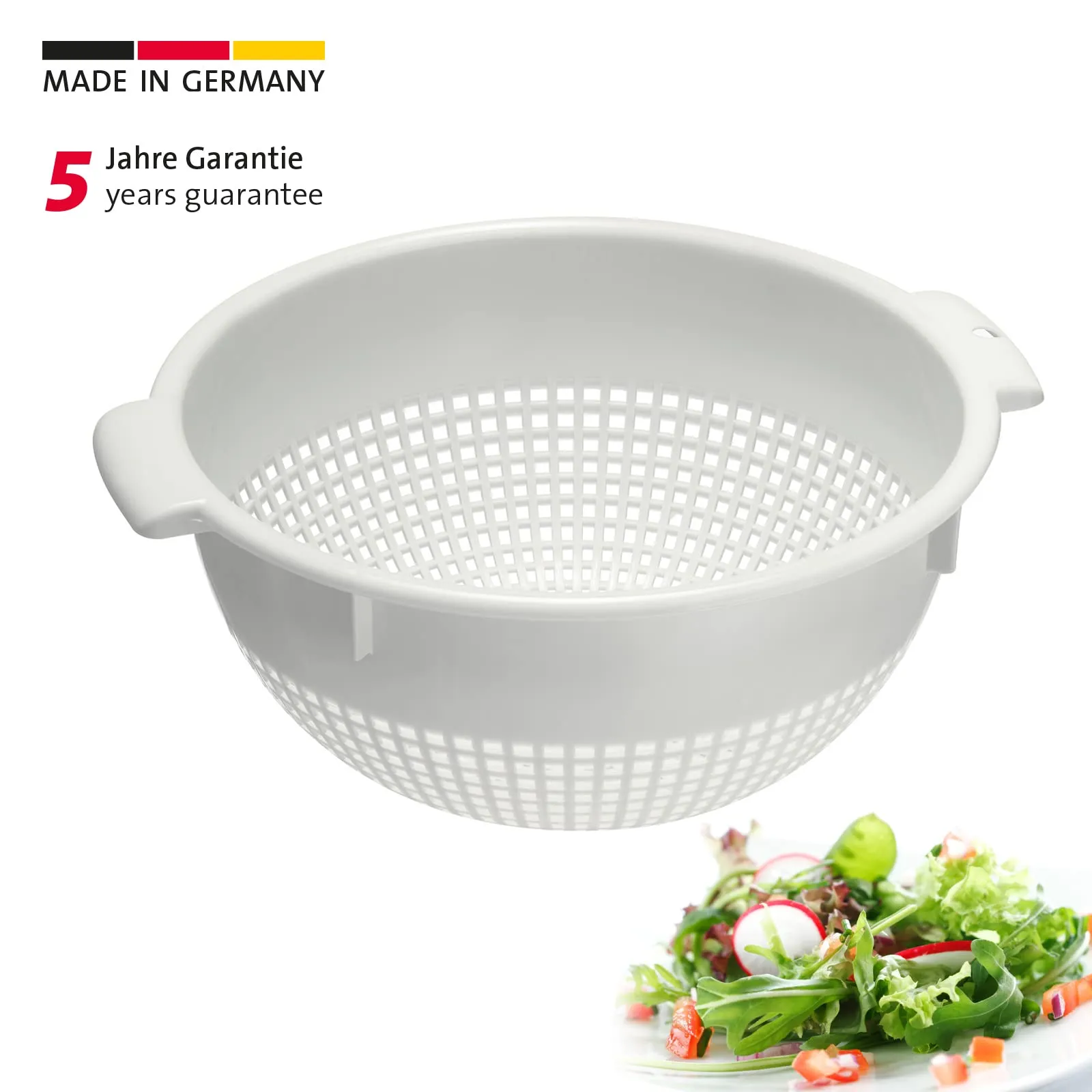 Westmark Scolapasta con Manici Incassati e Supporti per Fissaggio, Plastica, Bianco, 21262211 - immagine 2