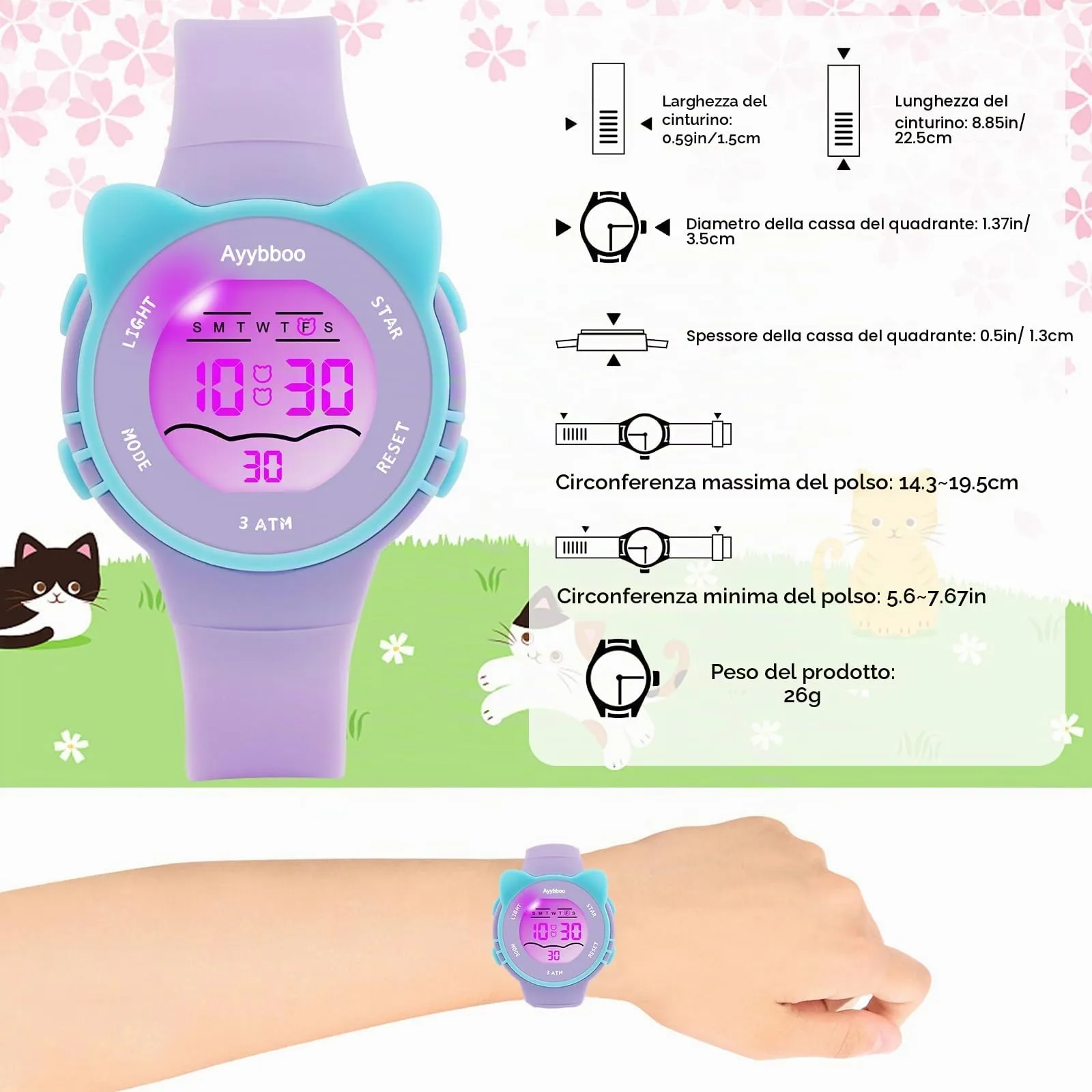 Ayybboo Orologio Digitale per Bambini e Bambine 4-16 anni - immagine 4