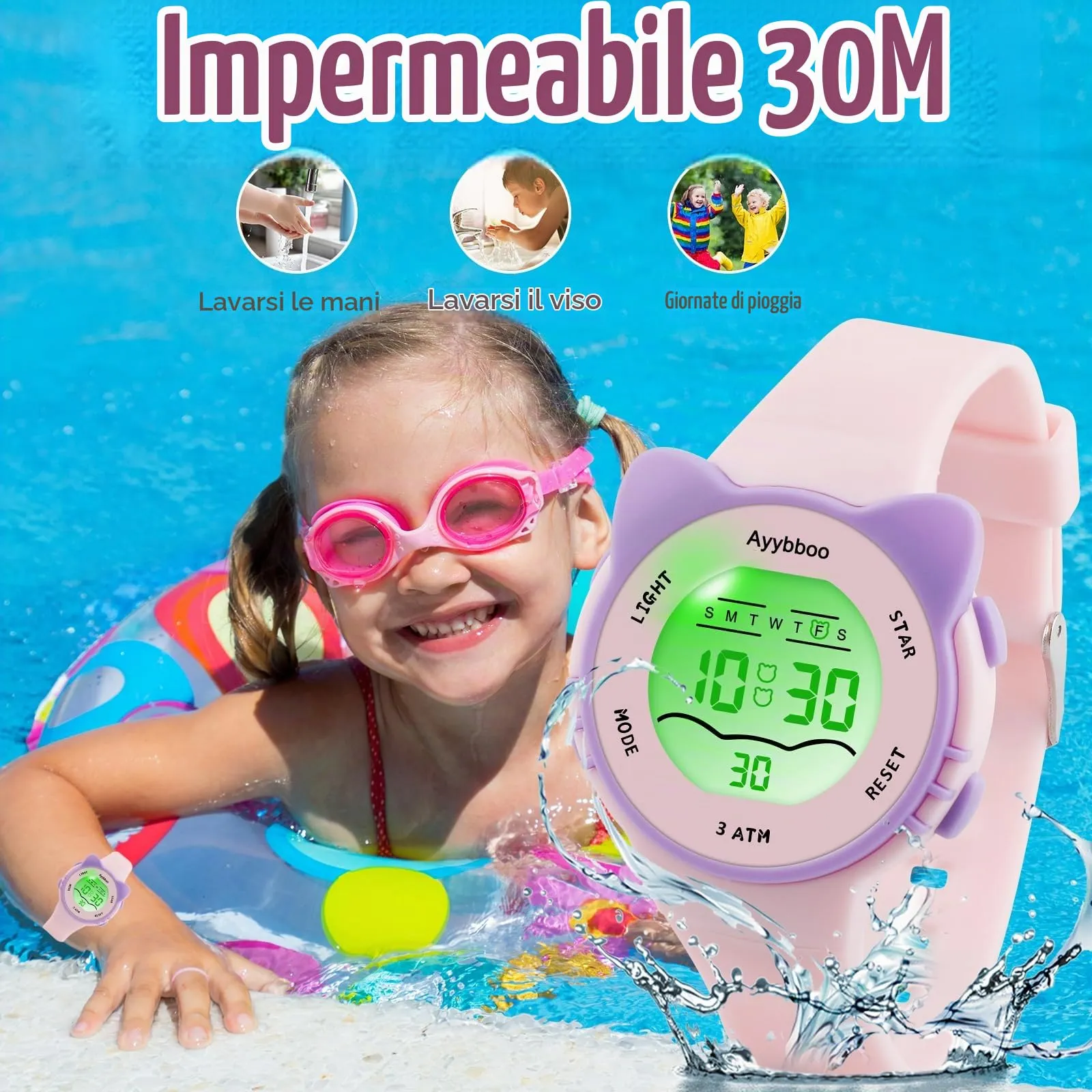 Ayybboo Orologio Digitale per Bambini e Bambine Mr2206 - immagine 3