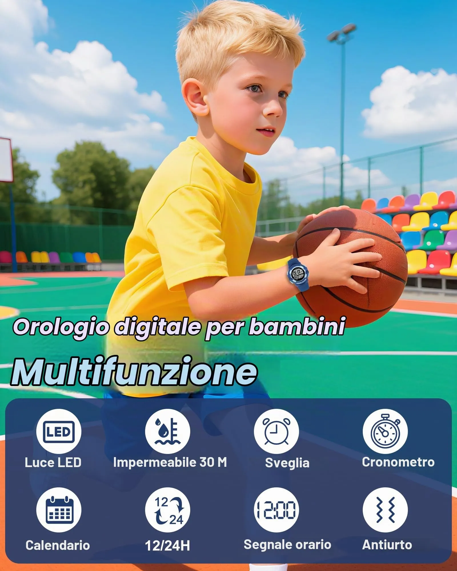 Ayybboo Orologio Digitale per Bambini e Bambine 4-16 anni, 8206B - immagine 2
