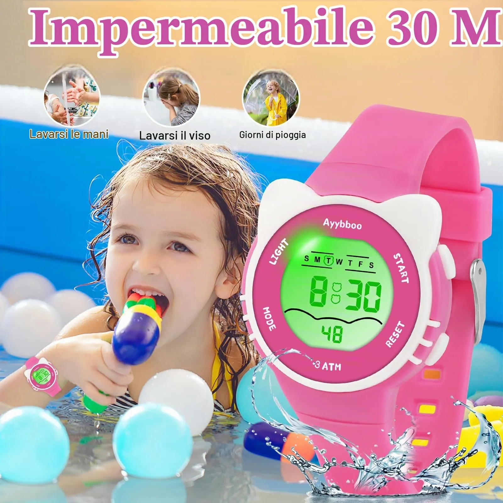 Ayybboo Orologio Digitale per Bambini e Bambine 4-16 Anni - immagine 3