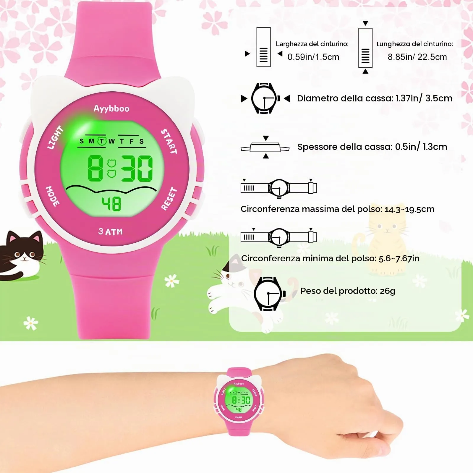 Ayybboo Orologio Digitale per Bambini e Bambine 4-16 Anni - immagine 5