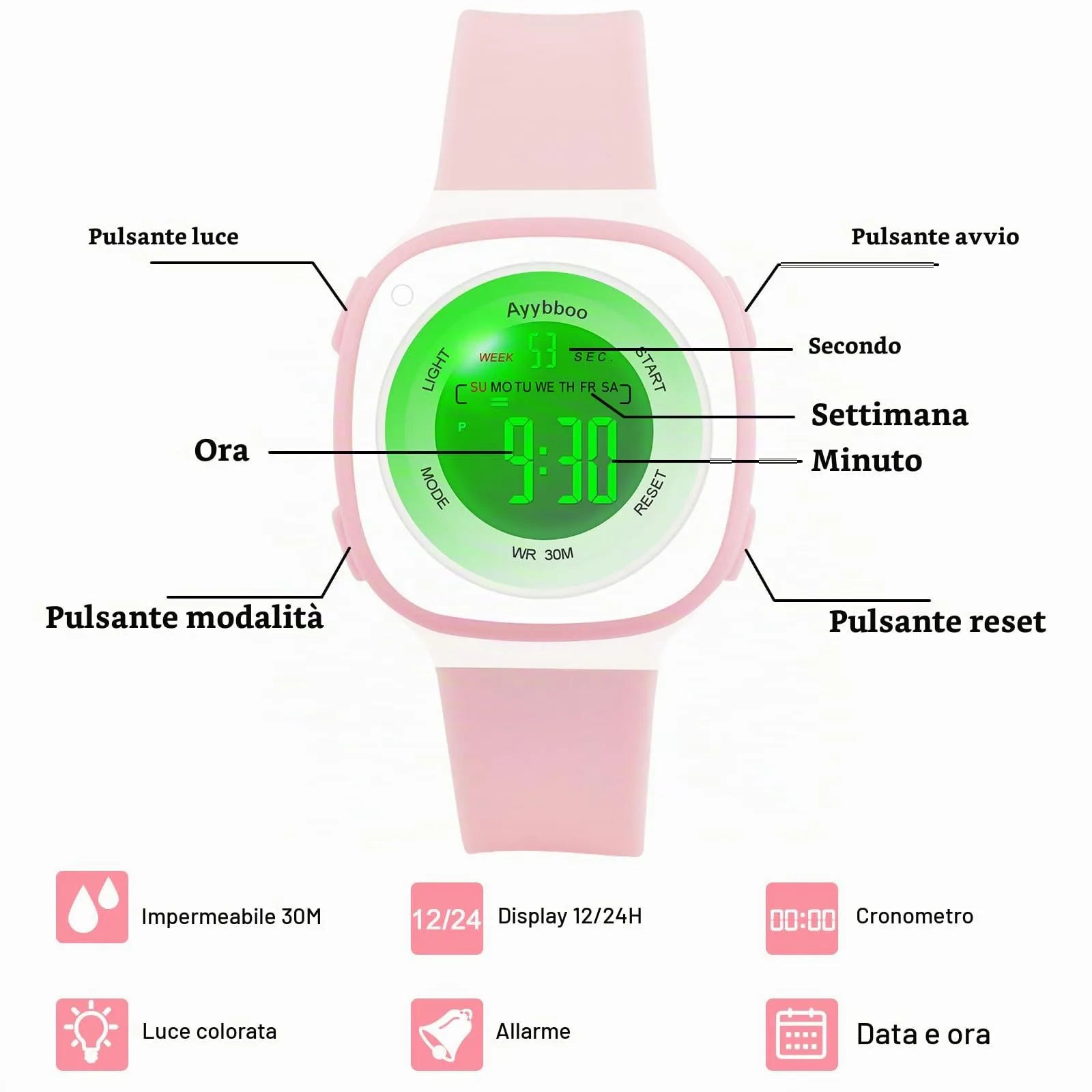 Ayybboo Orologio Digitale per Bambini e Bambine 4-16 anni - immagine 4