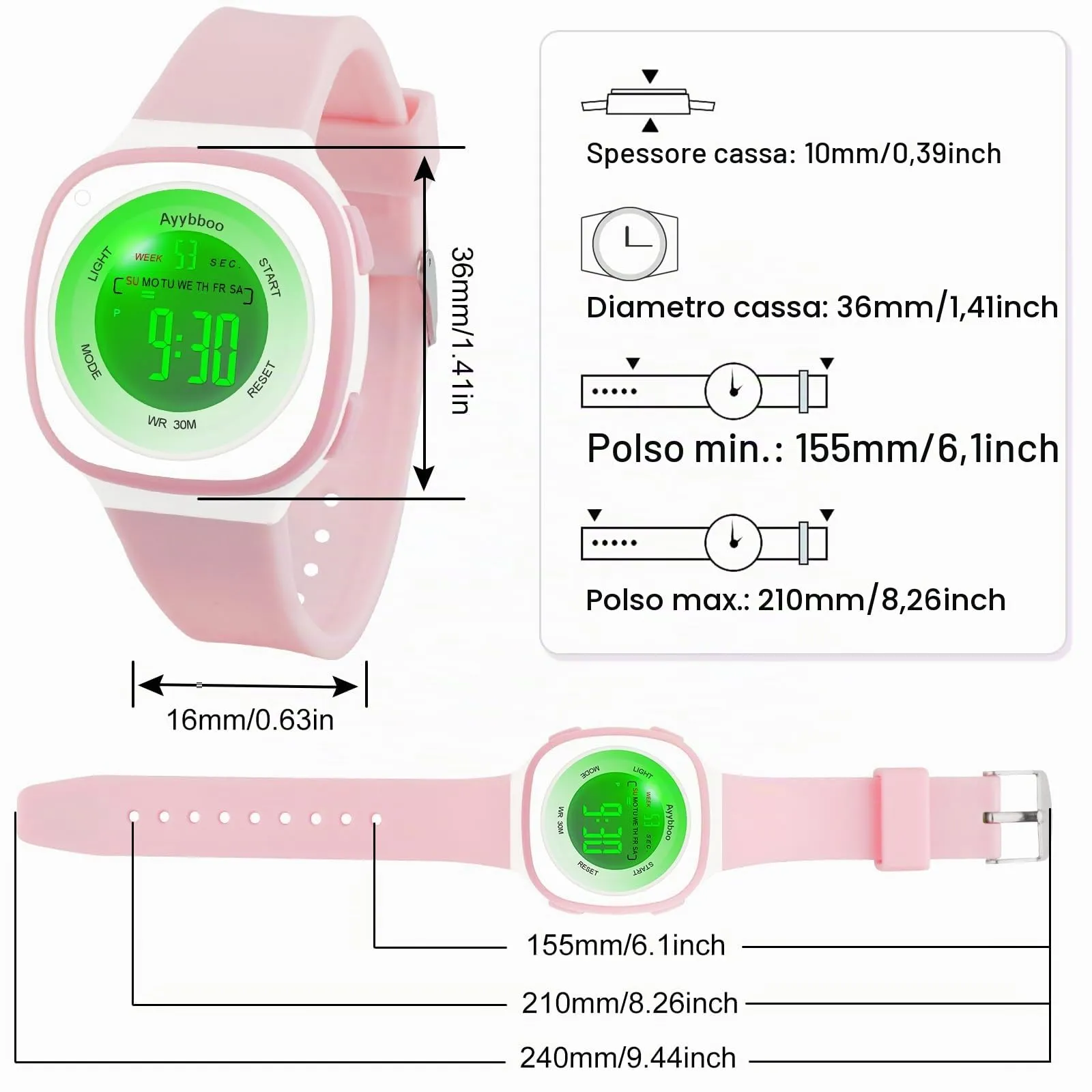 Ayybboo Orologio Digitale per Bambini e Bambine 4-16 anni - immagine 5