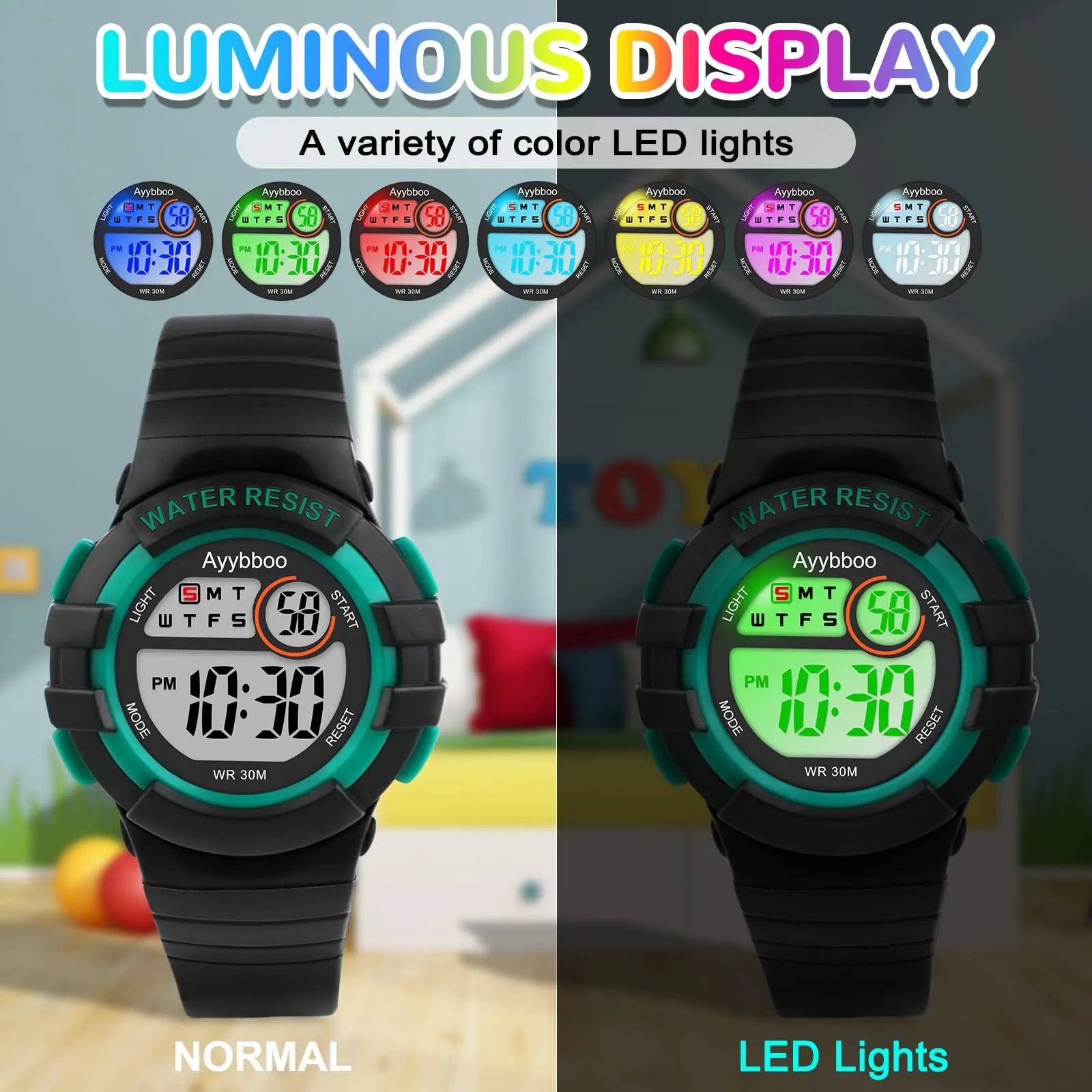 Ayybboo Orologio Digitale per Bambini e Bambine 4-16 anni, 8206B - immagine 2
