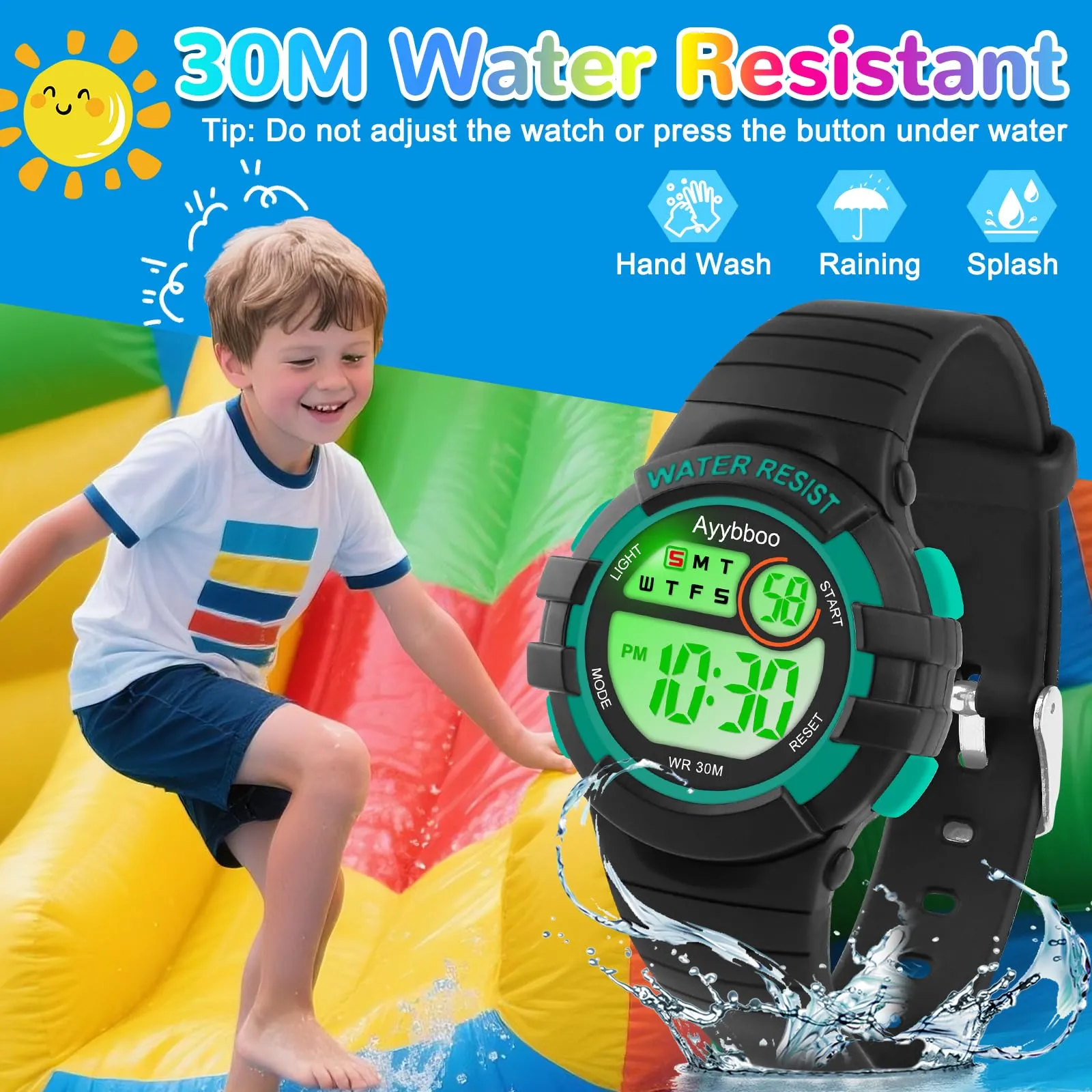 Ayybboo Orologio Digitale per Bambini e Bambine 4-16 anni, 8206B - immagine 3