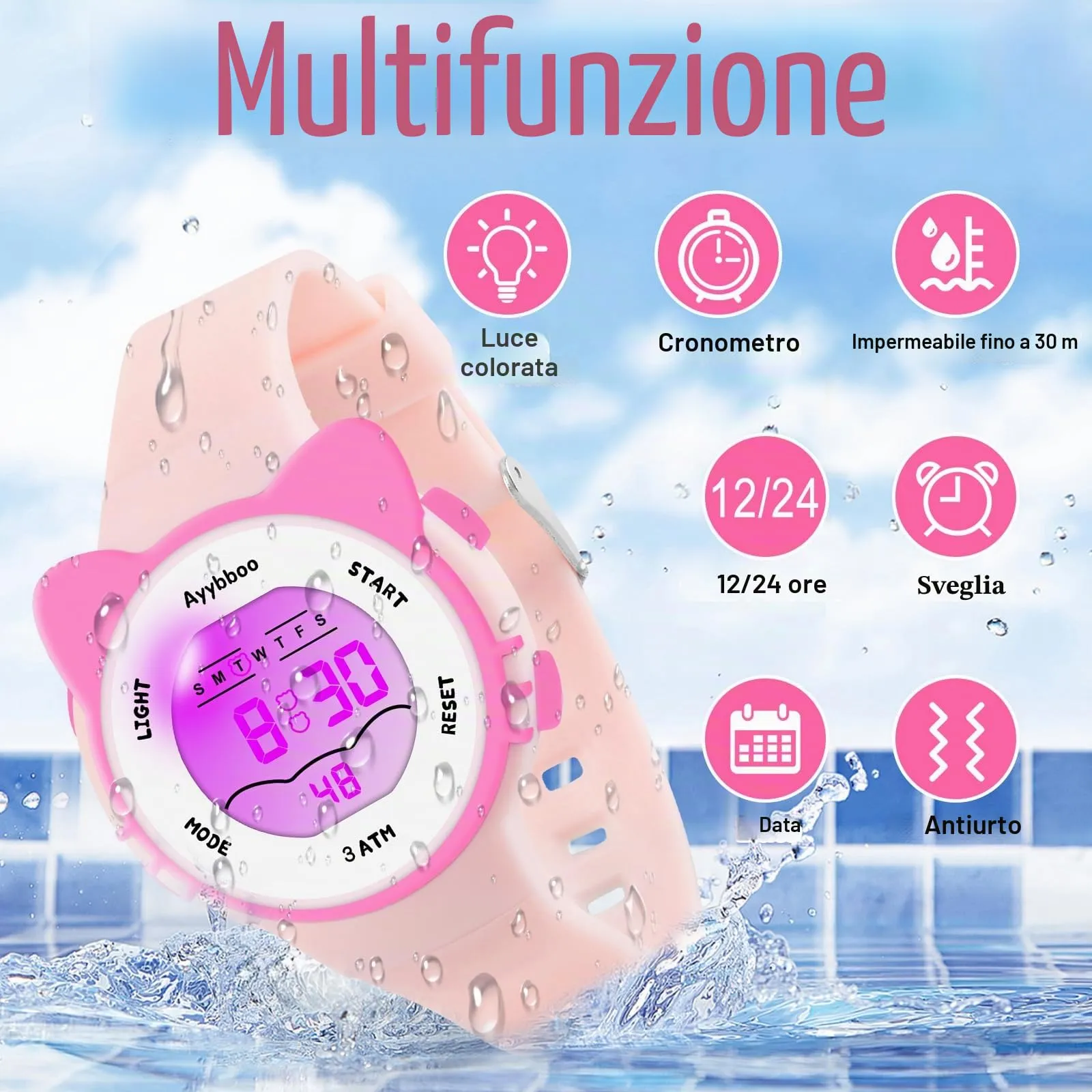 Ayybboo Orologio Digitale per Bambini e Bambine 4-16 anni - immagine 2