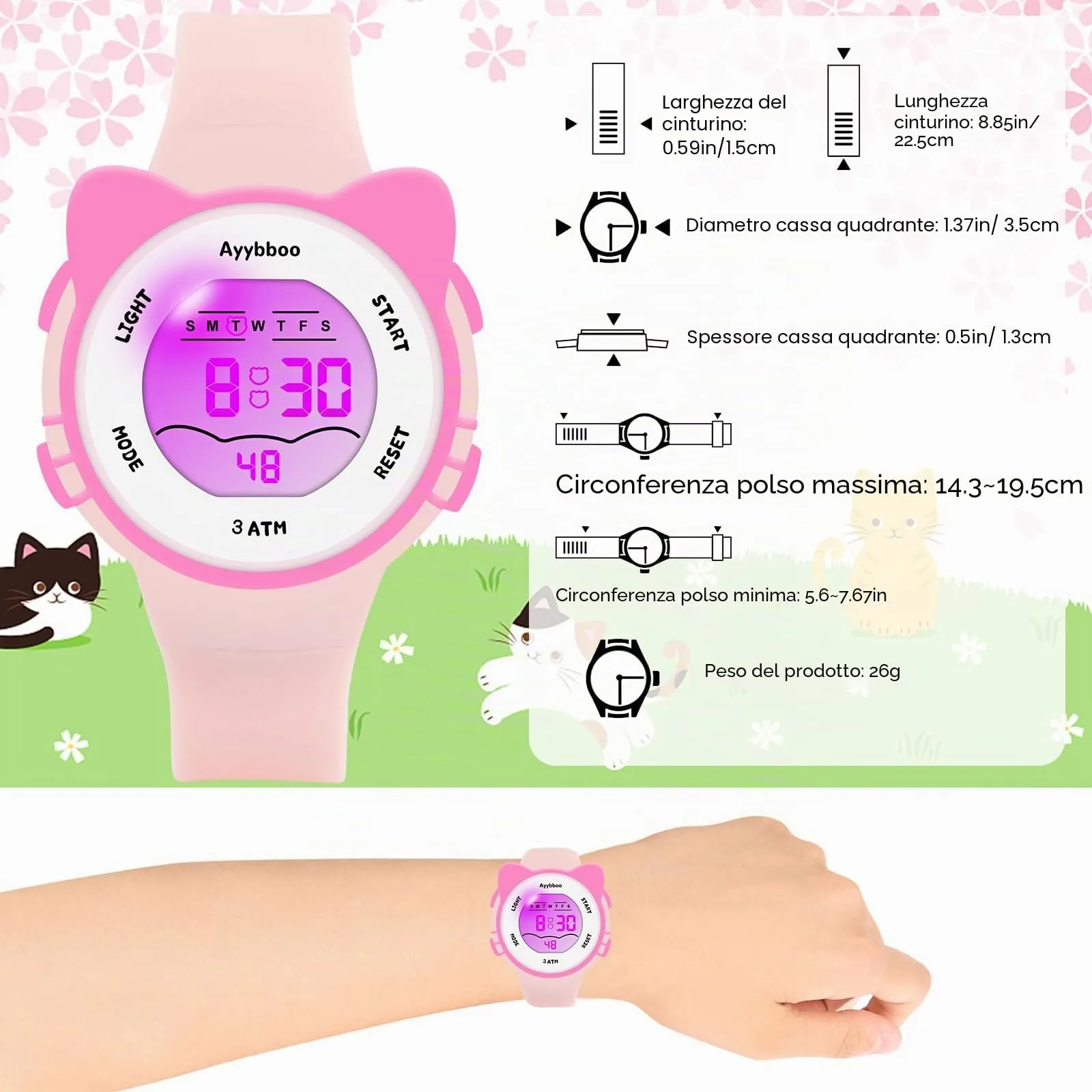 Ayybboo Orologio Digitale per Bambini e Bambine 4-16 anni - immagine 5