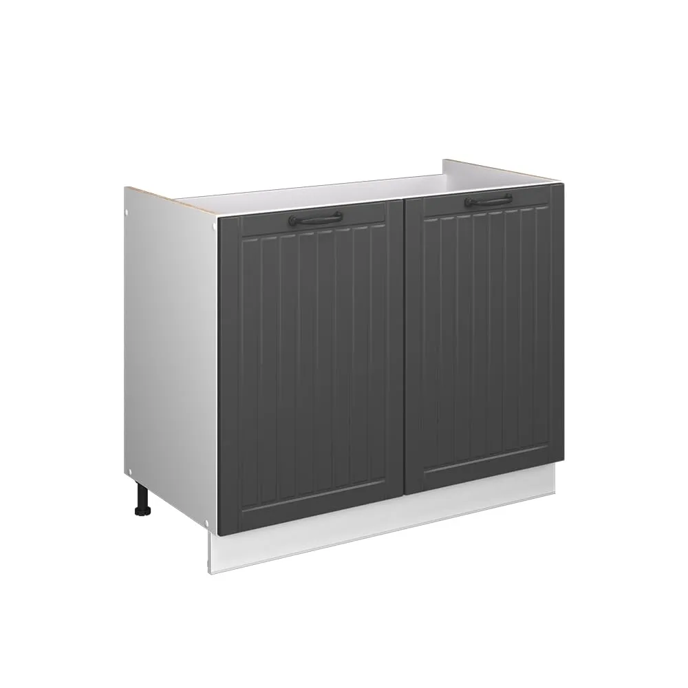 Vicco Mobile Lavello Cucina Fame-Line, Grigio Scuro/Bianco, 100 cm - immagine 1