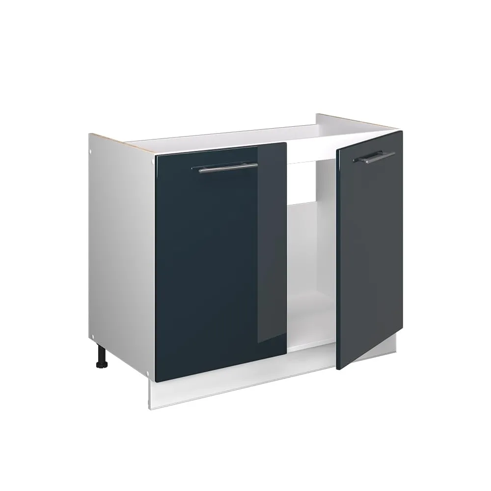 Vicco Mobile Lavello Cucina Fame-Line, Blu Scuro Lucido/Bianco, 100 cm - immagine 6